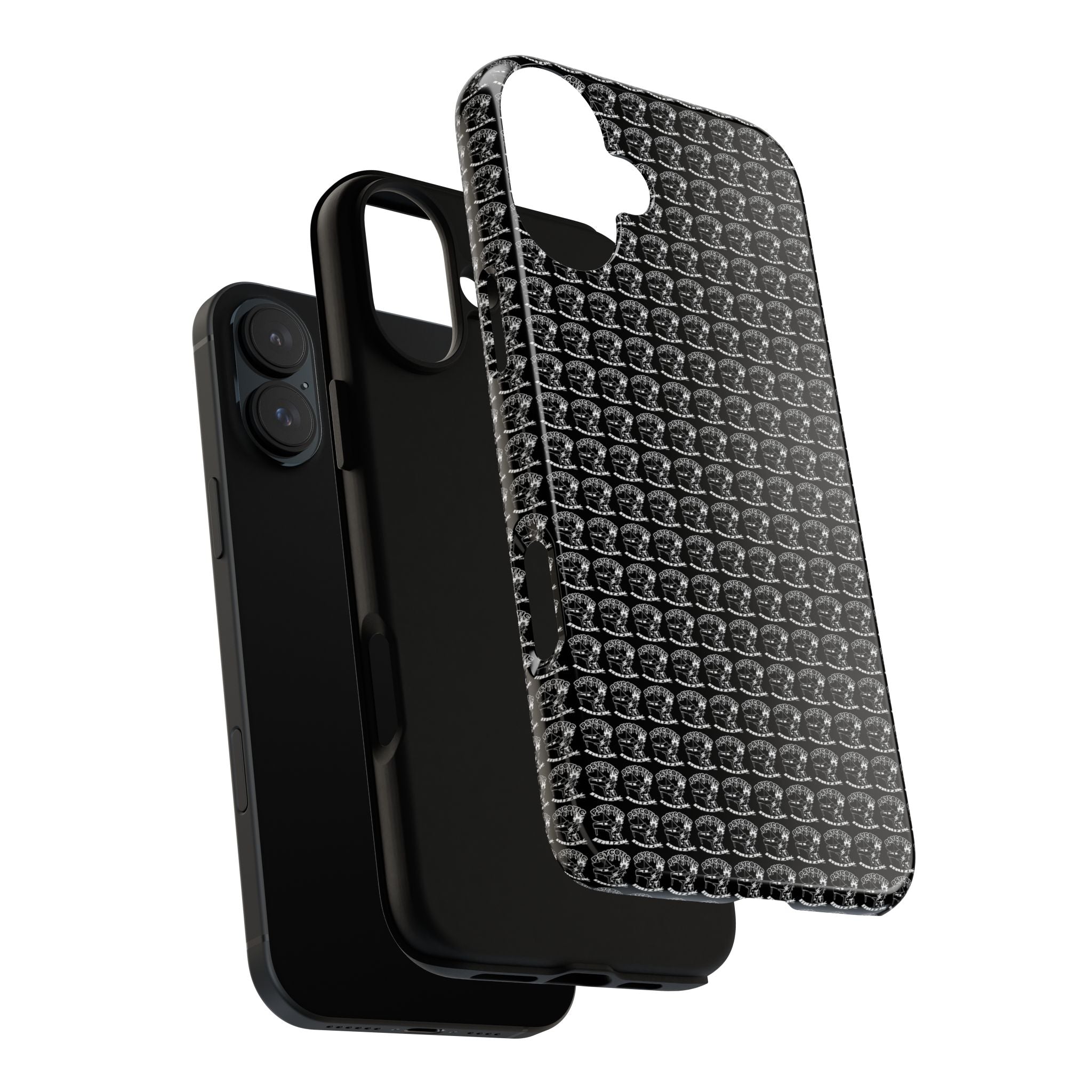 Black Carbon Fiber Texture Tough Phone Case — Rugged Drop Protection