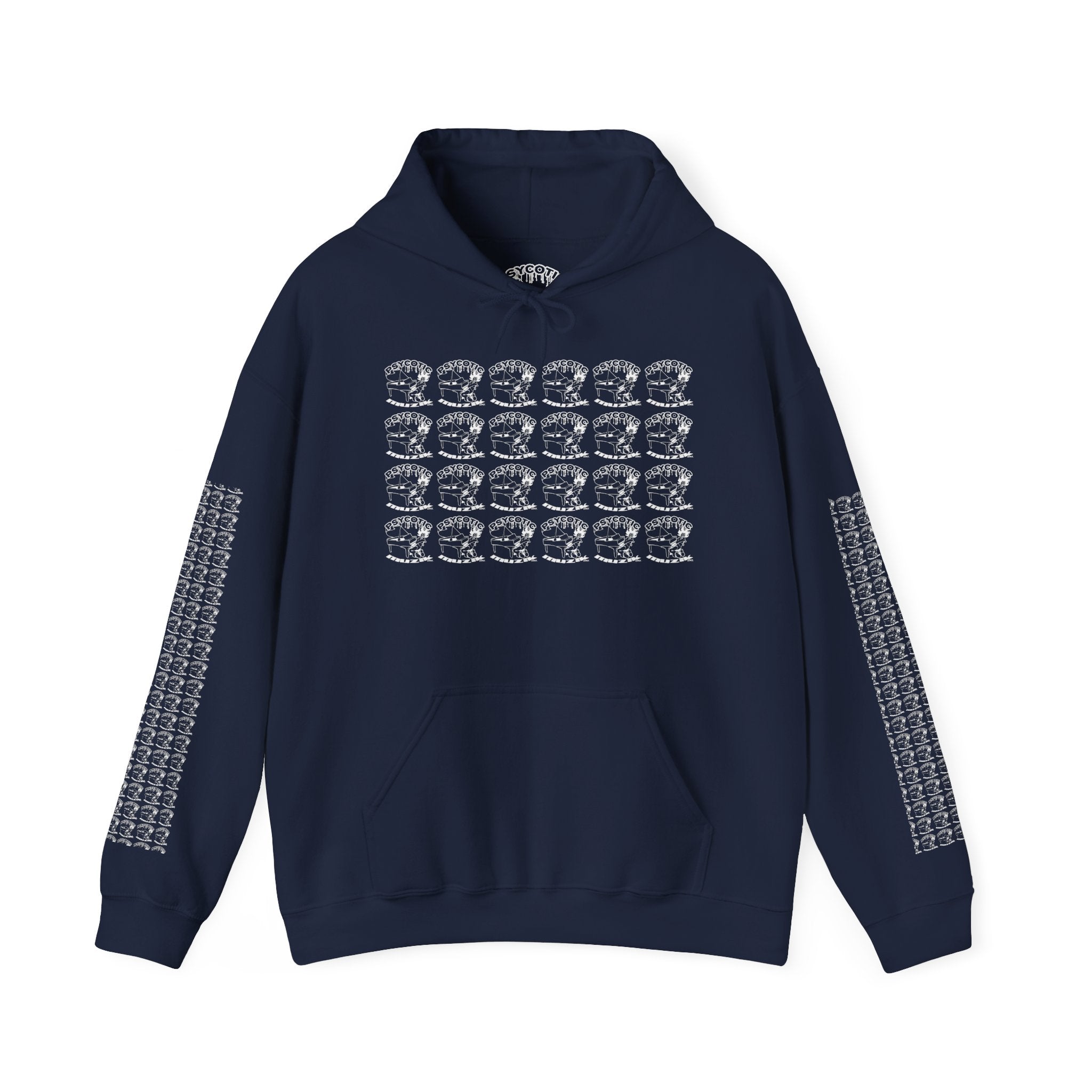 Hoodie — Repeating Skull Grid Graphic Pullover