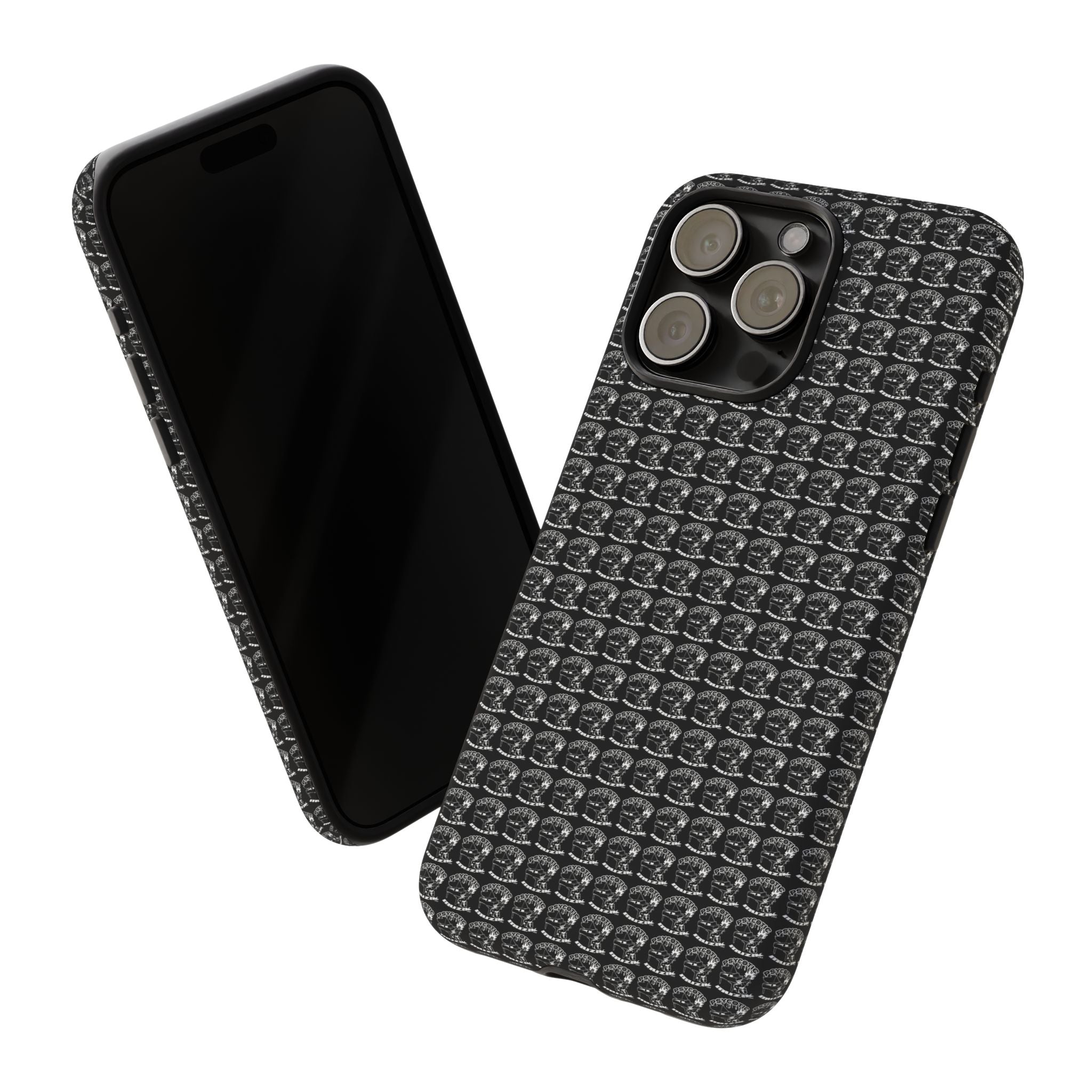 Black Carbon Fiber Texture Tough Phone Case — Rugged Drop Protection