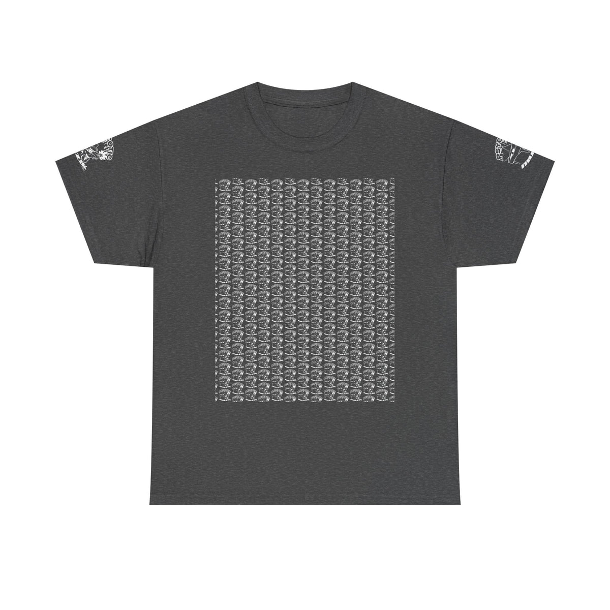 Skull Repeat Pattern T-Shirt — Gothic Grunge Graphic Tee