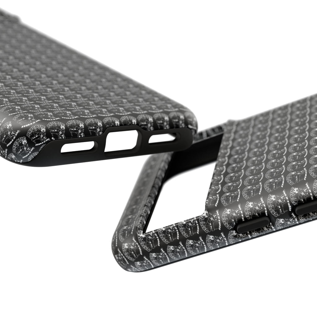 Black Carbon Fiber Texture Tough Phone Case — Rugged Drop Protection