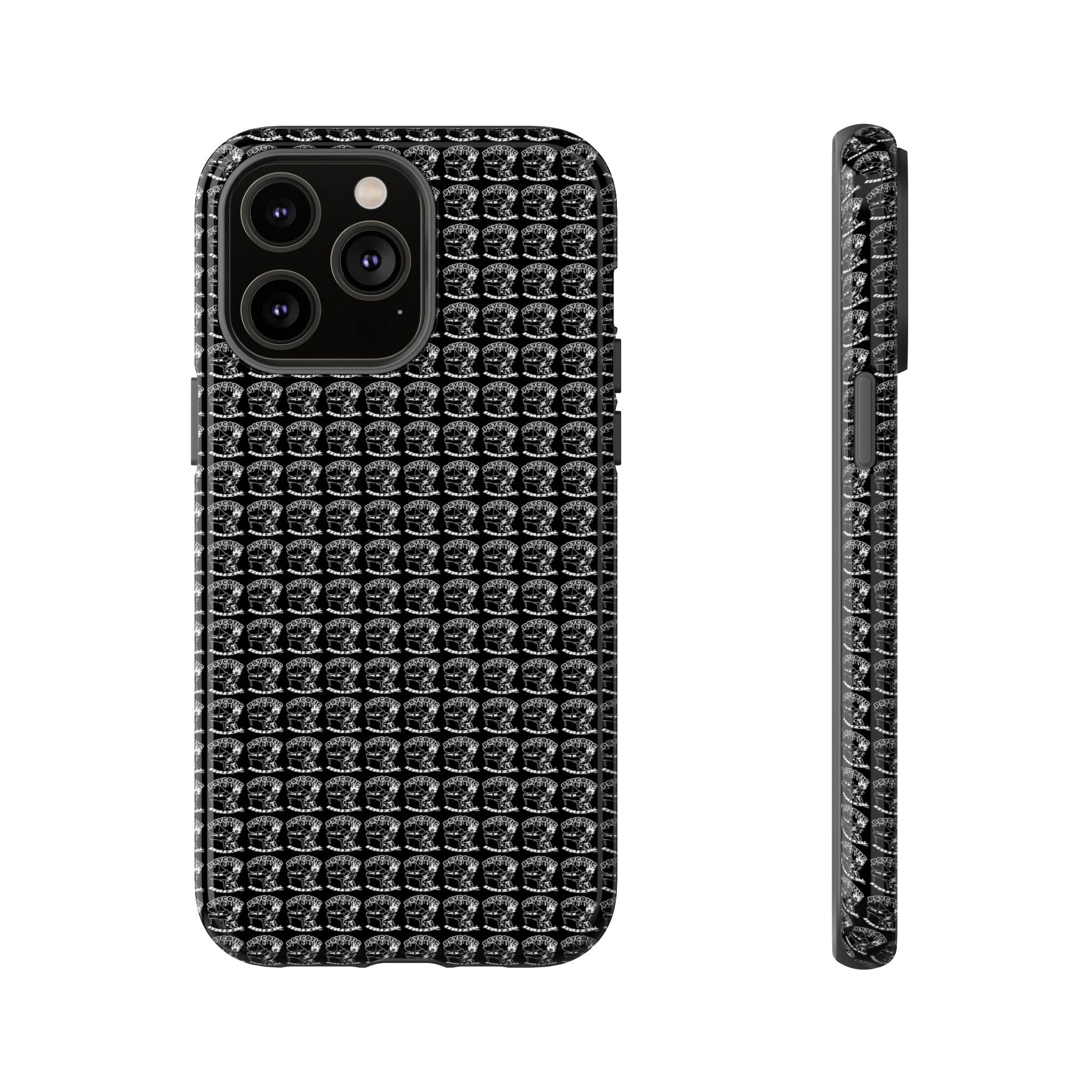 Black Carbon Fiber Texture Tough Phone Case — Rugged Drop Protection