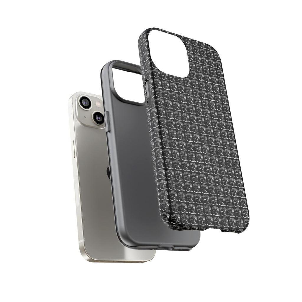 Black Carbon Fiber Texture Tough Phone Case — Rugged Drop Protection