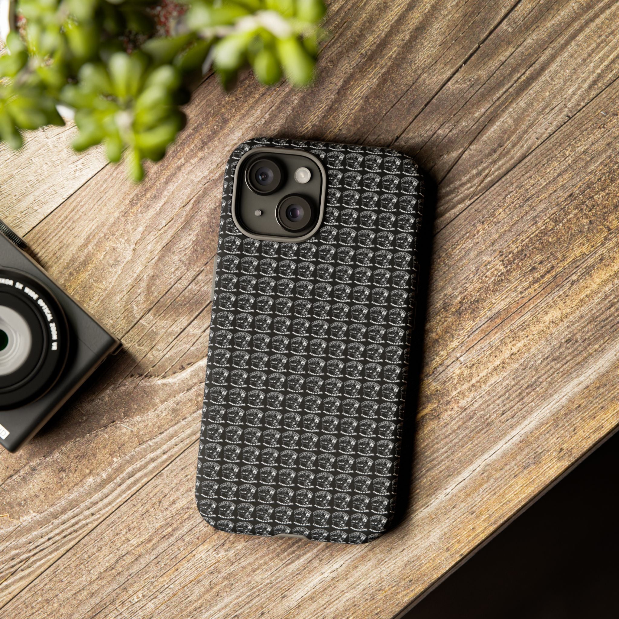 Black Carbon Fiber Texture Tough Phone Case — Rugged Drop Protection