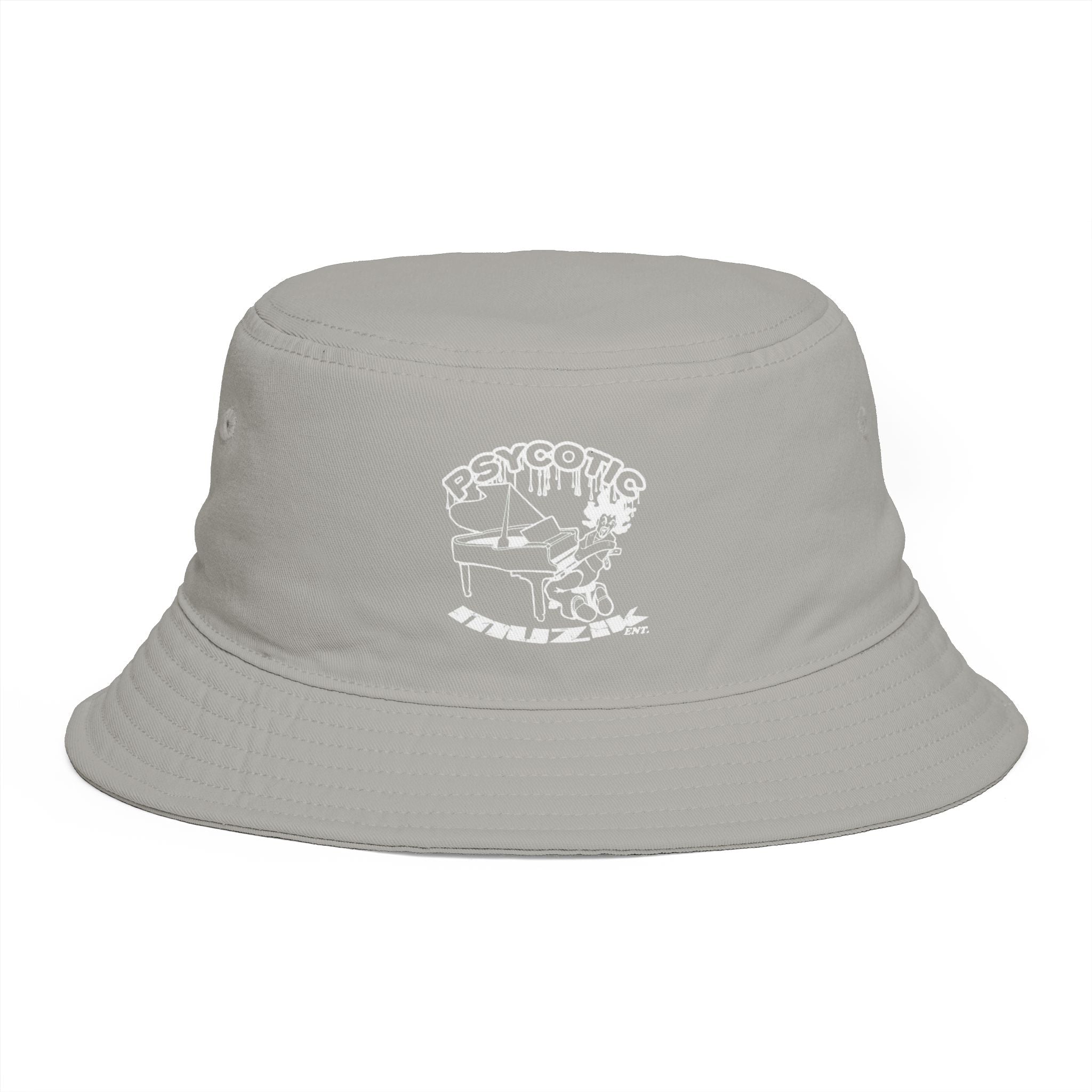 Psycotic Drummer Brown Bucket Hat — Retro Rock Band Graphic Bucket Hat