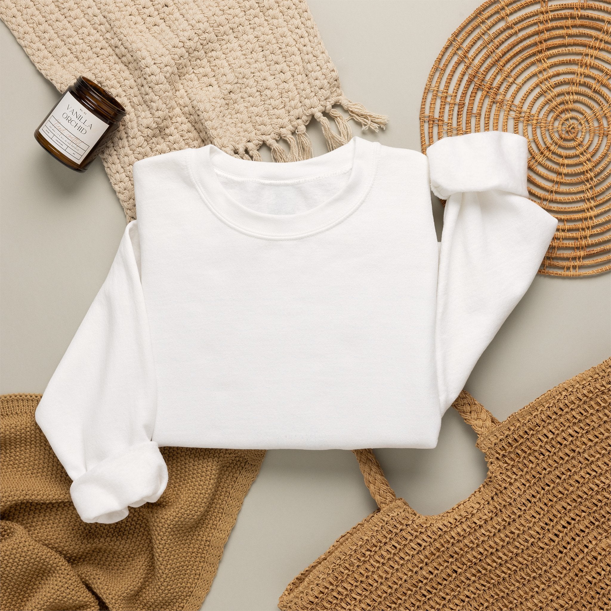 Classic White Crewneck Sweatshirt