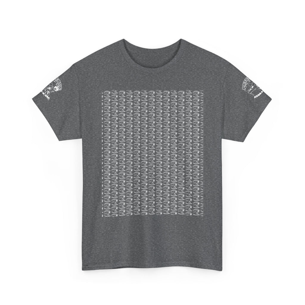 Skull Repeat Pattern T-Shirt — Gothic Grunge Graphic Tee
