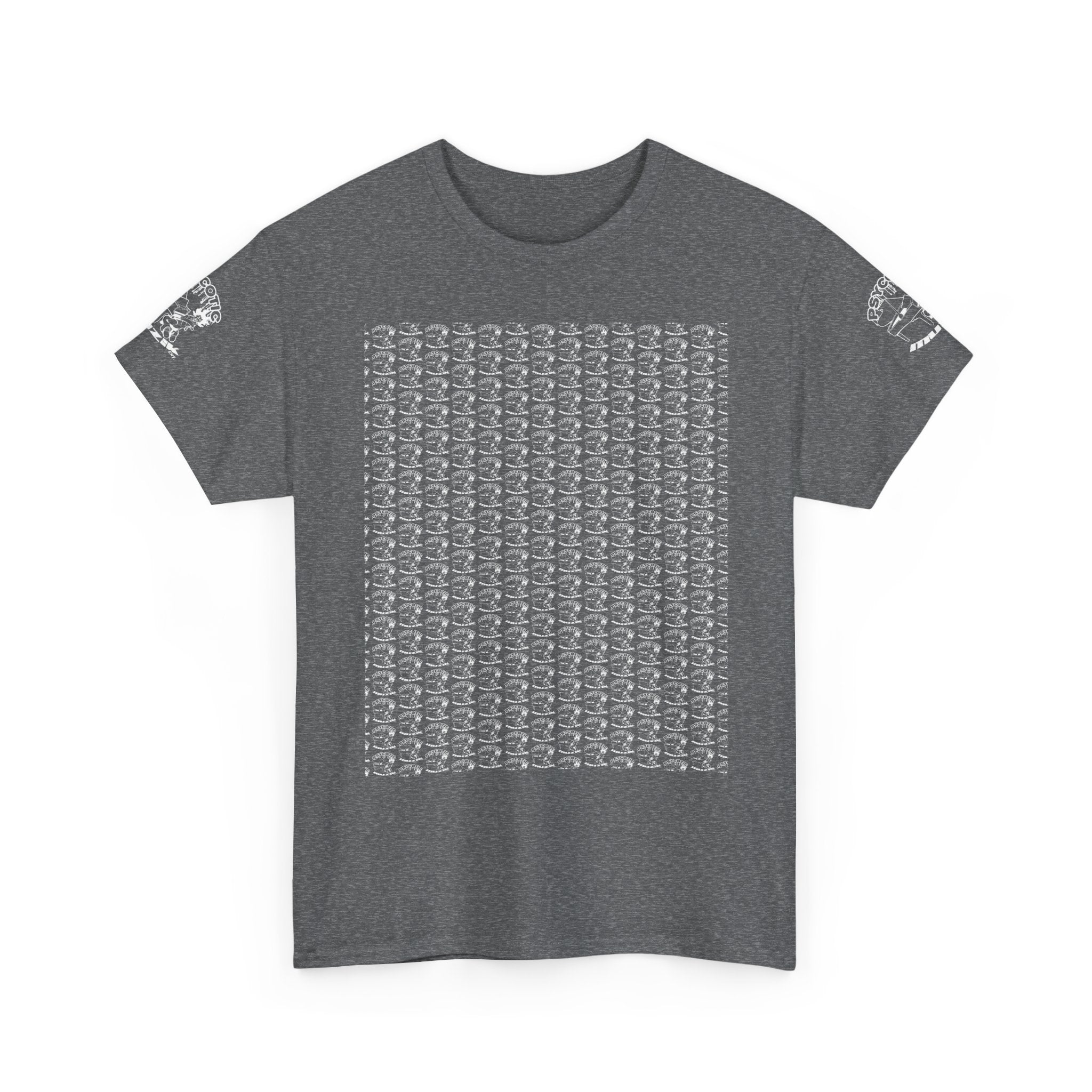 Skull Repeat Pattern T-Shirt — Gothic Grunge Graphic Tee