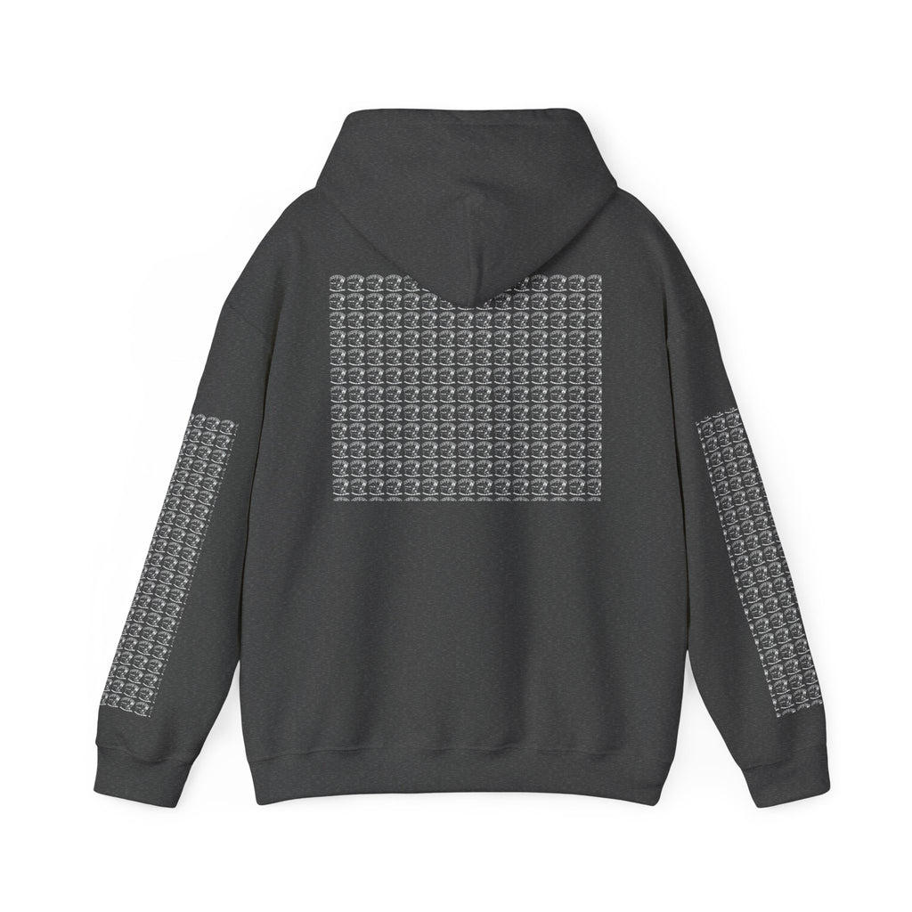 Hoodie — Repeating Skull Grid Graphic Pullover