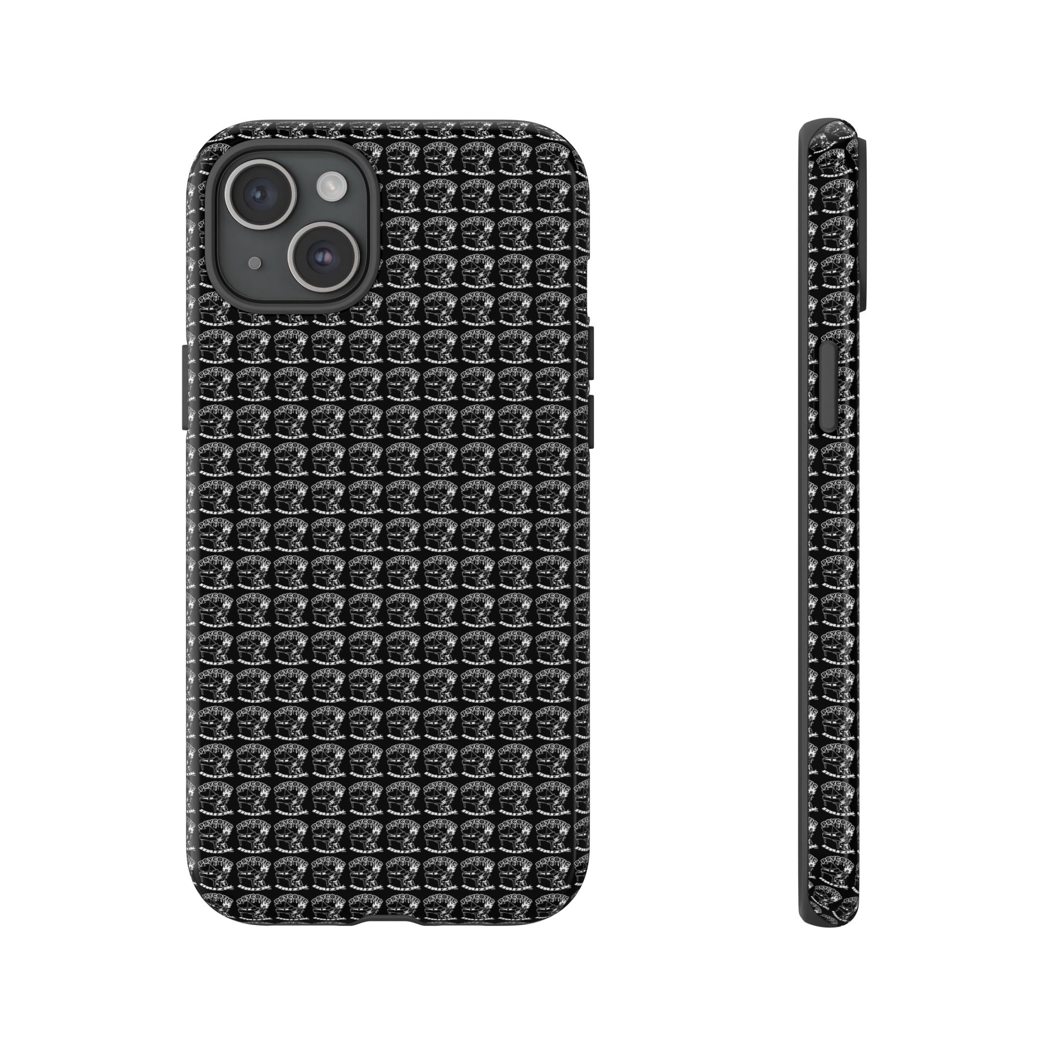 Black Carbon Fiber Texture Tough Phone Case — Rugged Drop Protection