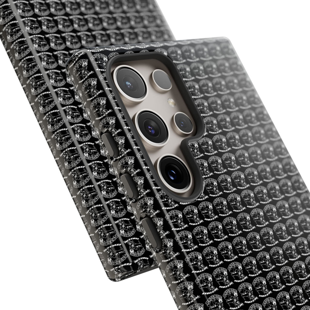 Black Carbon Fiber Texture Tough Phone Case — Rugged Drop Protection