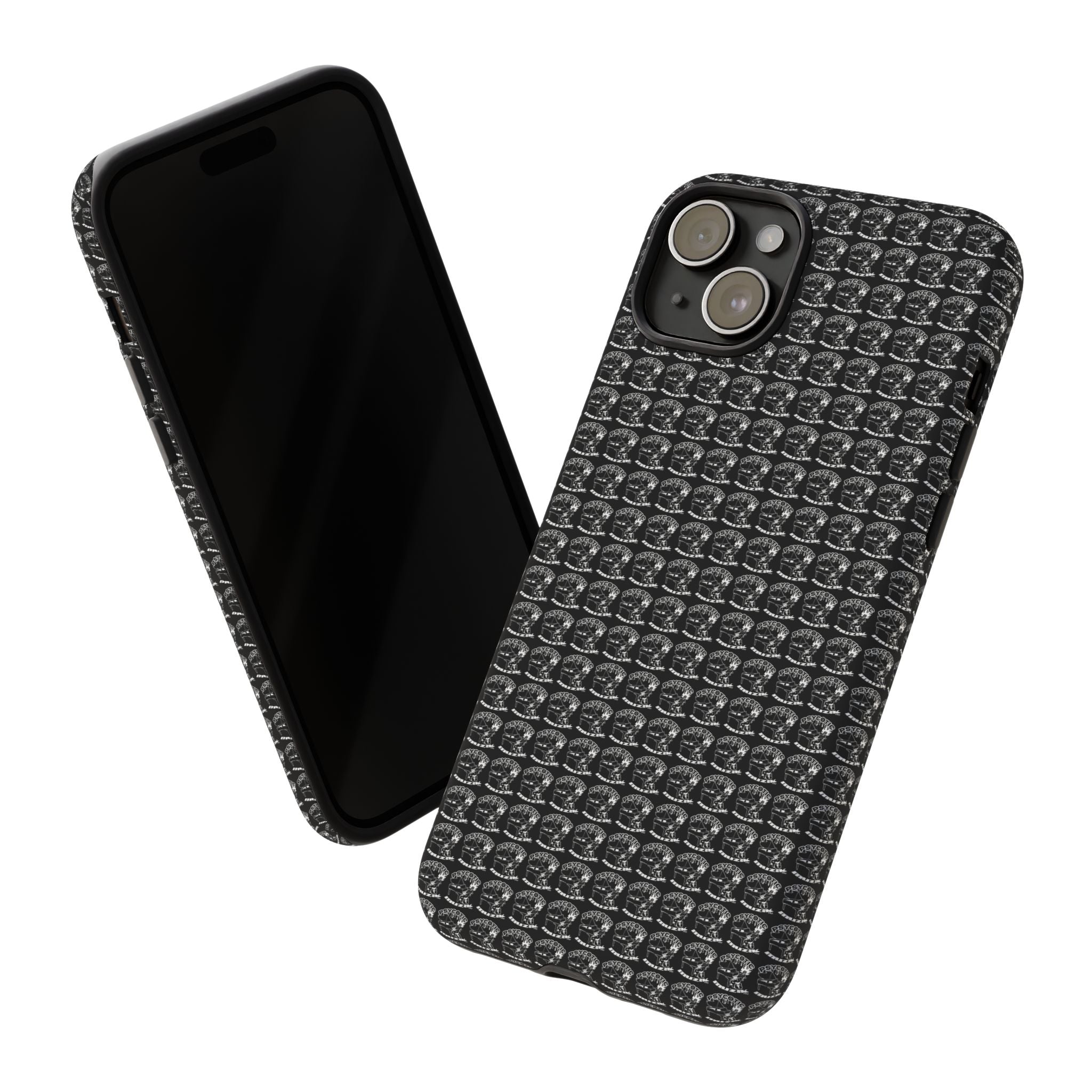 Black Carbon Fiber Texture Tough Phone Case — Rugged Drop Protection