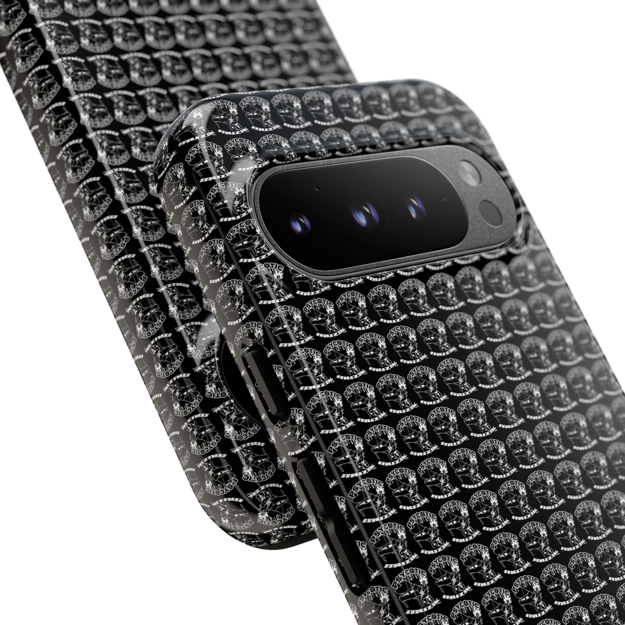 Black Carbon Fiber Texture Tough Phone Case — Rugged Drop Protection