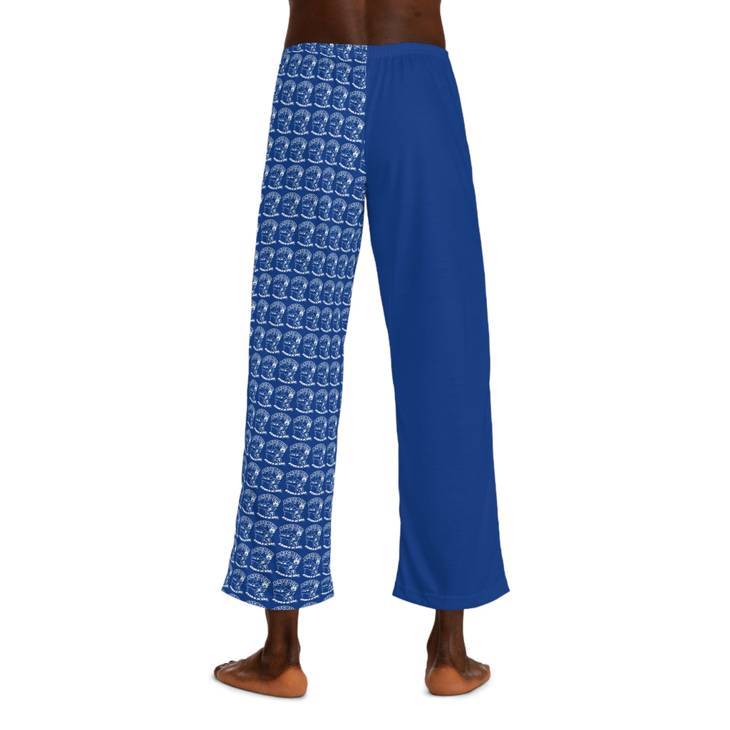 Blue Nautical Blueprint Men's Pajama Pants – Cozy All-Over Print Sleepwear
