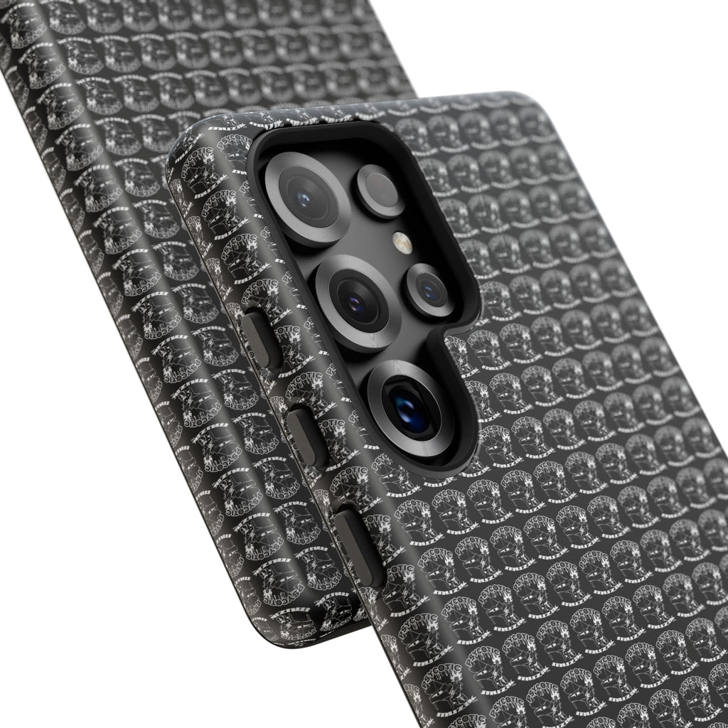 Black Carbon Fiber Texture Tough Phone Case — Rugged Drop Protection