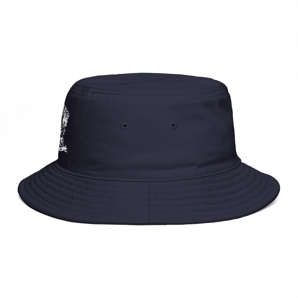 Psycotic Drummer Brown Bucket Hat — Retro Rock Band Graphic Bucket Hat