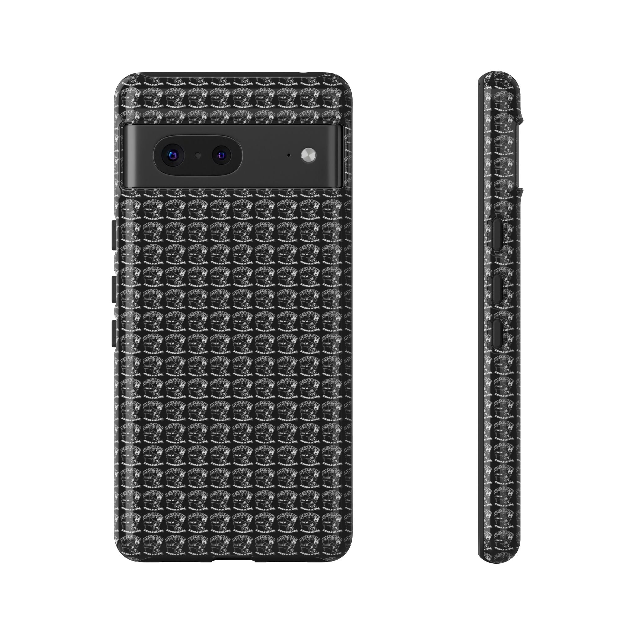 Black Carbon Fiber Texture Tough Phone Case — Rugged Drop Protection