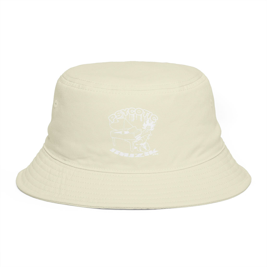 Psycotic Drummer Brown Bucket Hat — Retro Rock Band Graphic Bucket Hat