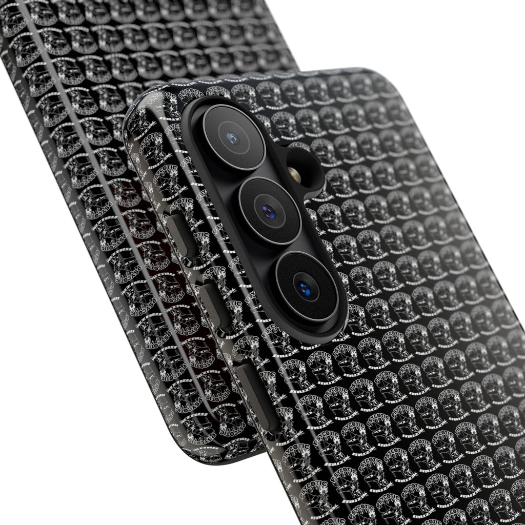 Black Carbon Fiber Texture Tough Phone Case — Rugged Drop Protection