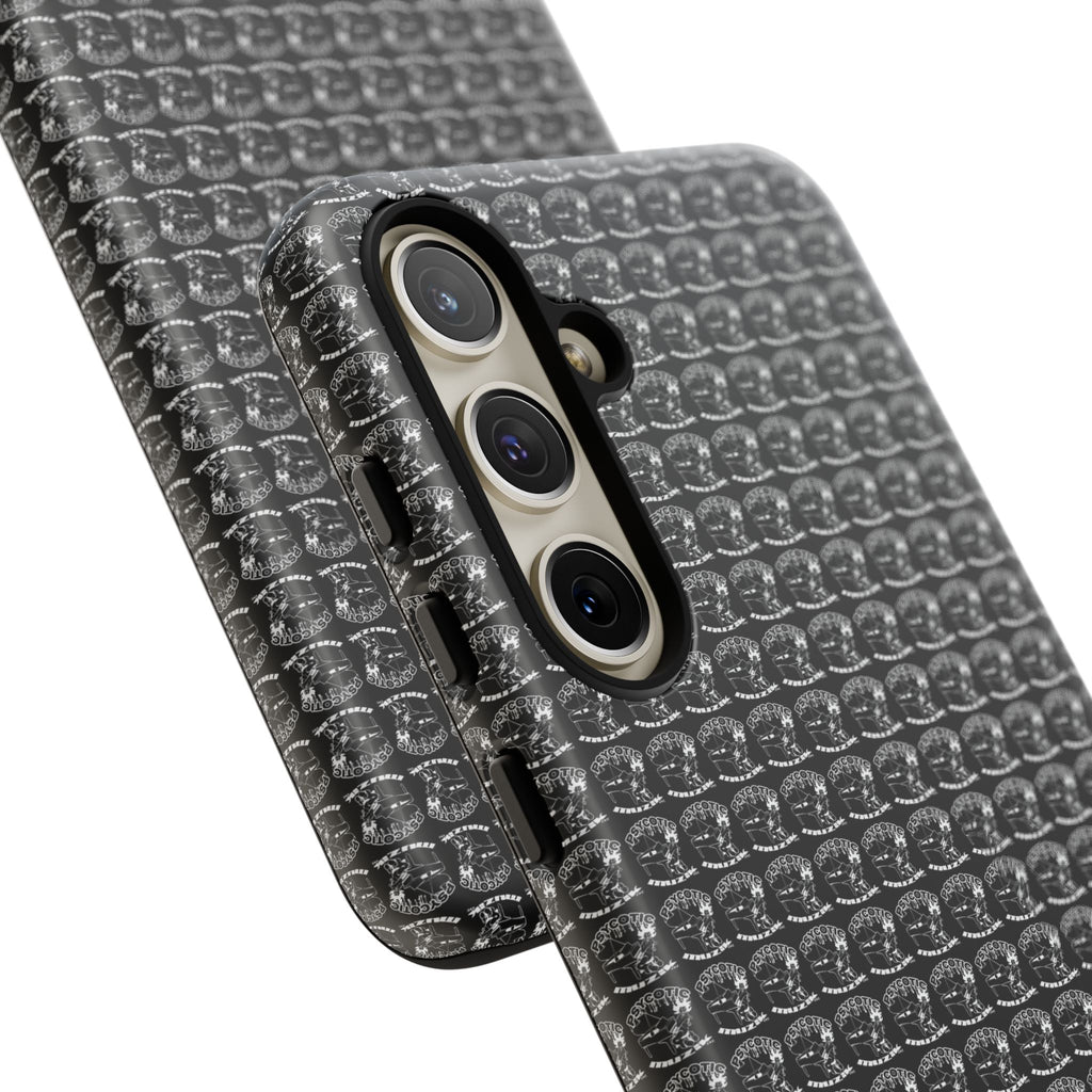 Black Carbon Fiber Texture Tough Phone Case — Rugged Drop Protection