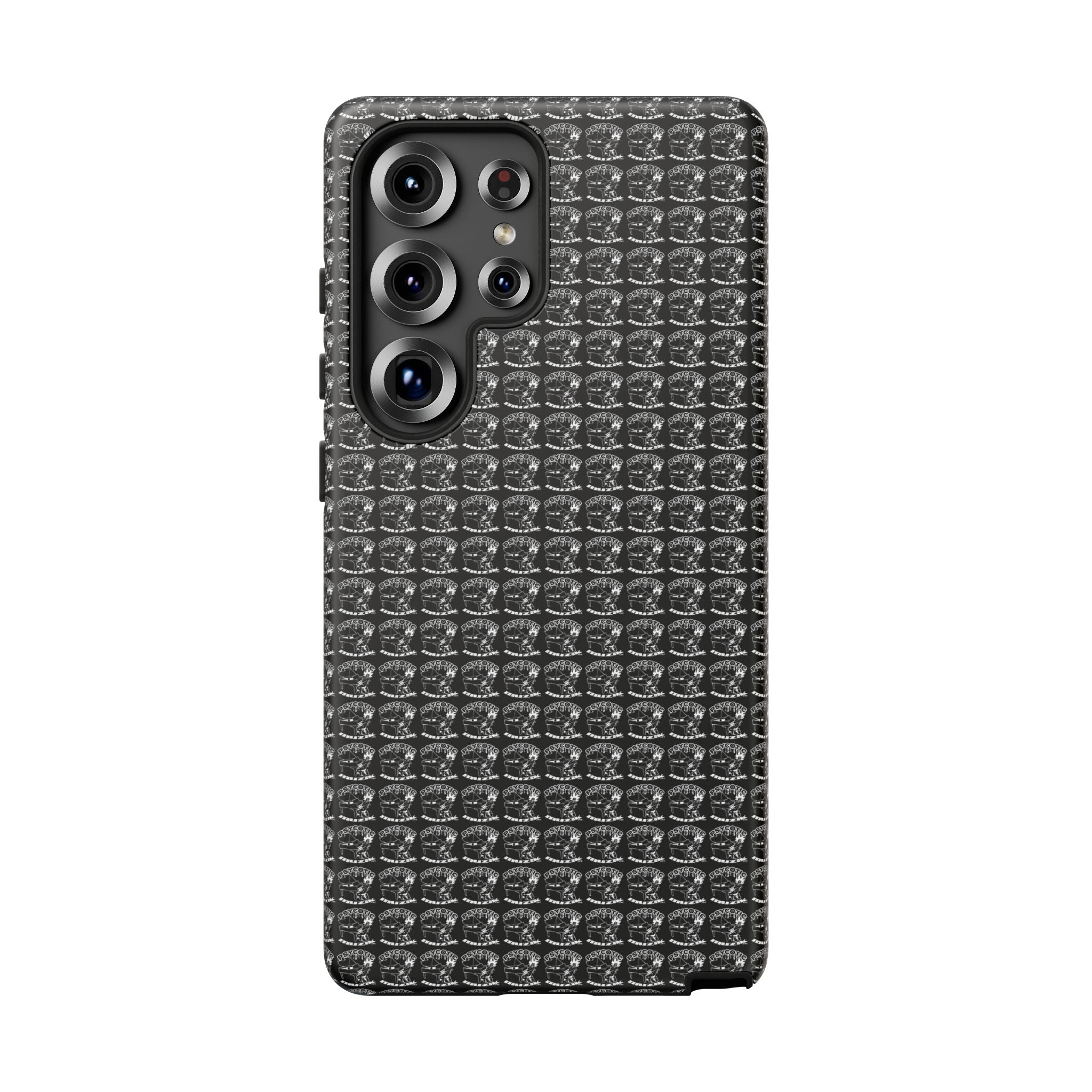 Black Carbon Fiber Texture Tough Phone Case — Rugged Drop Protection