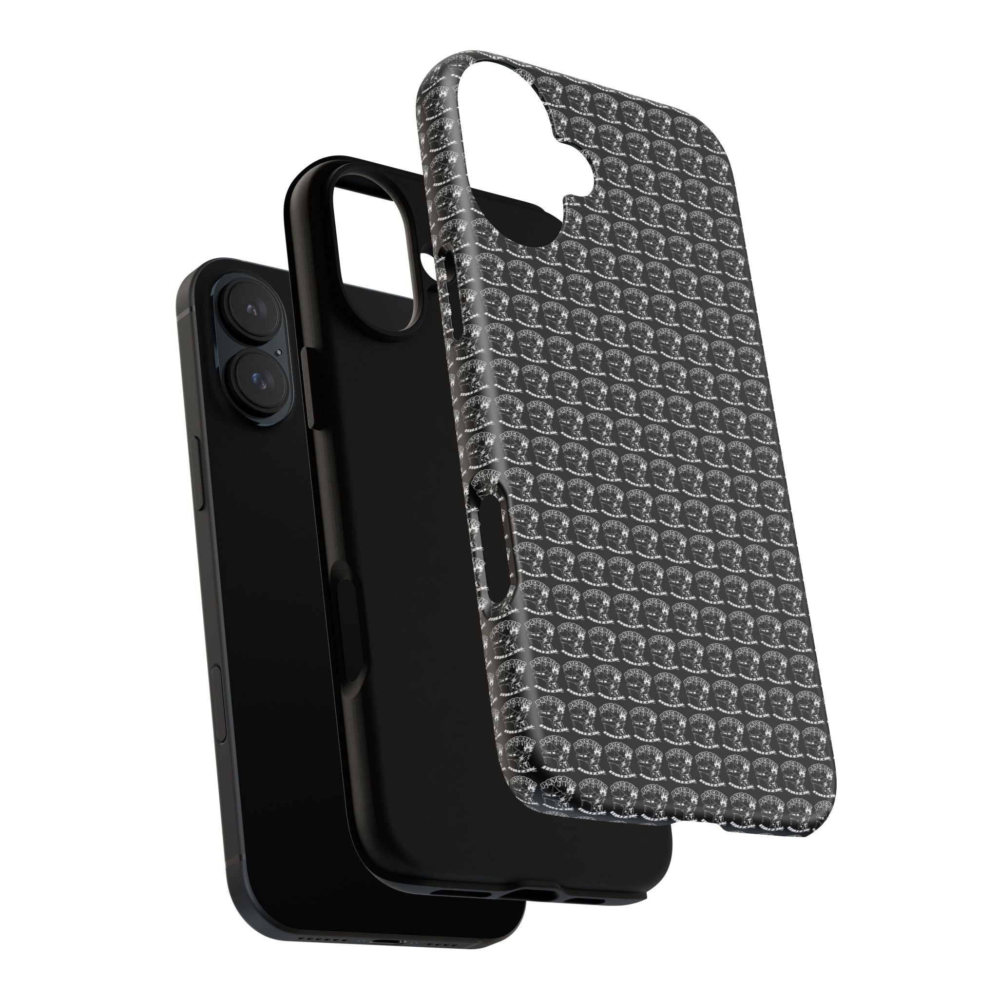 Black Carbon Fiber Texture Tough Phone Case — Rugged Drop Protection