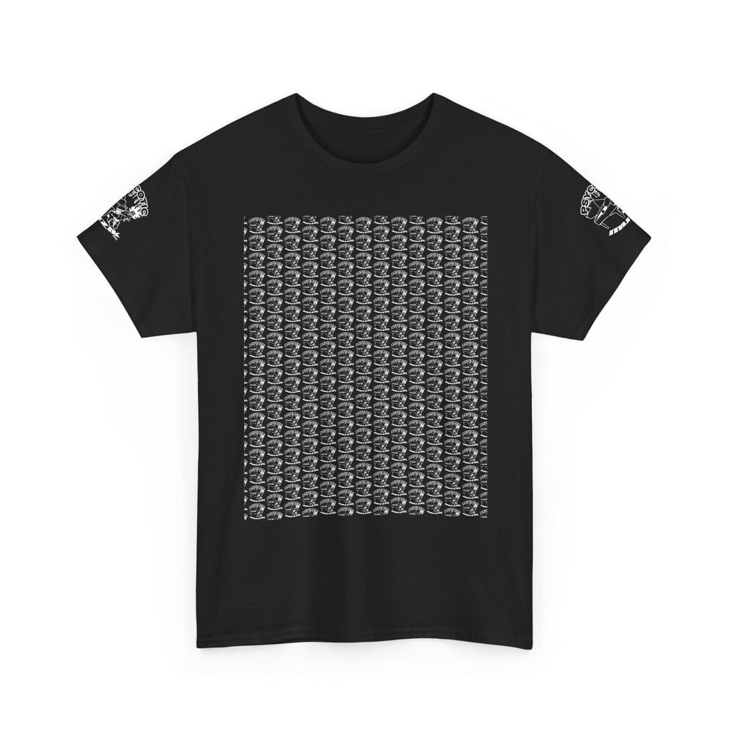 Skull Repeat Pattern T-Shirt — Gothic Grunge Graphic Tee