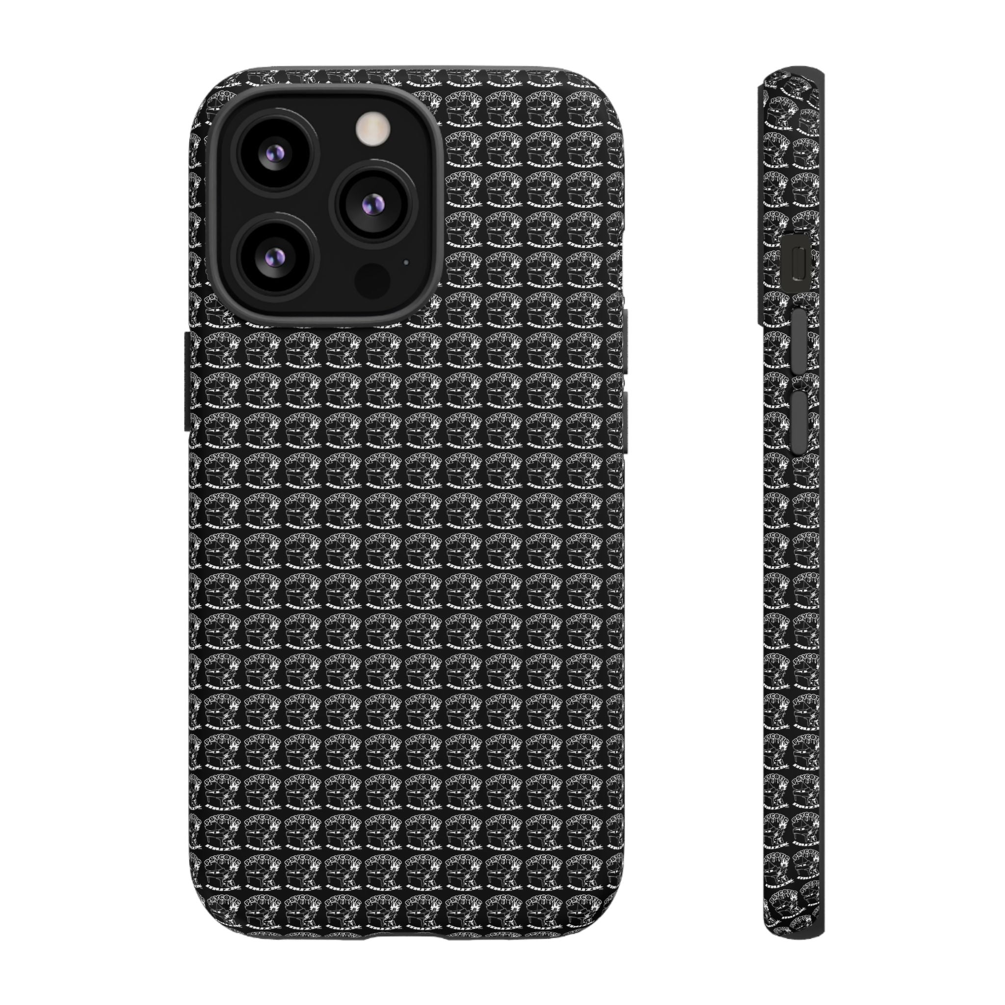 Black Carbon Fiber Texture Tough Phone Case — Rugged Drop Protection