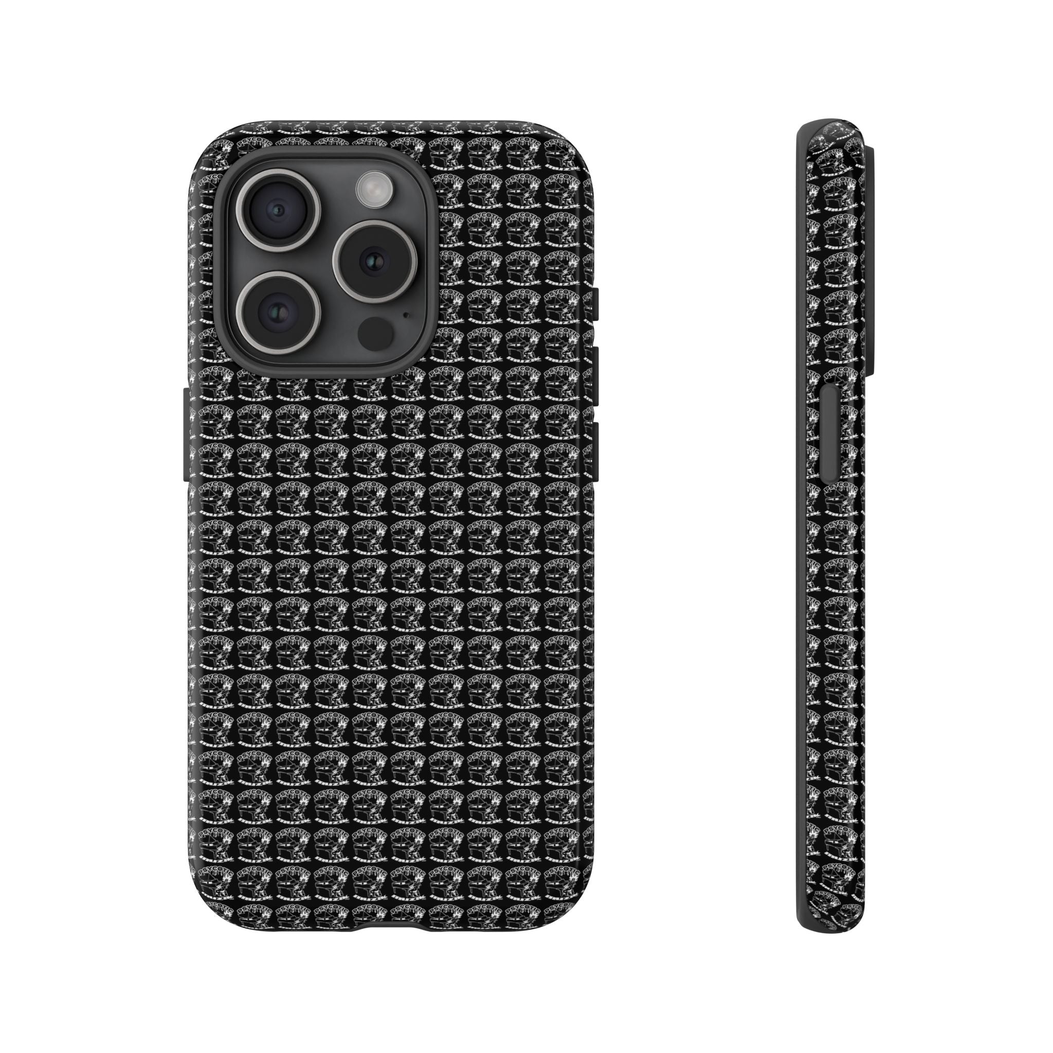 Black Carbon Fiber Texture Tough Phone Case — Rugged Drop Protection