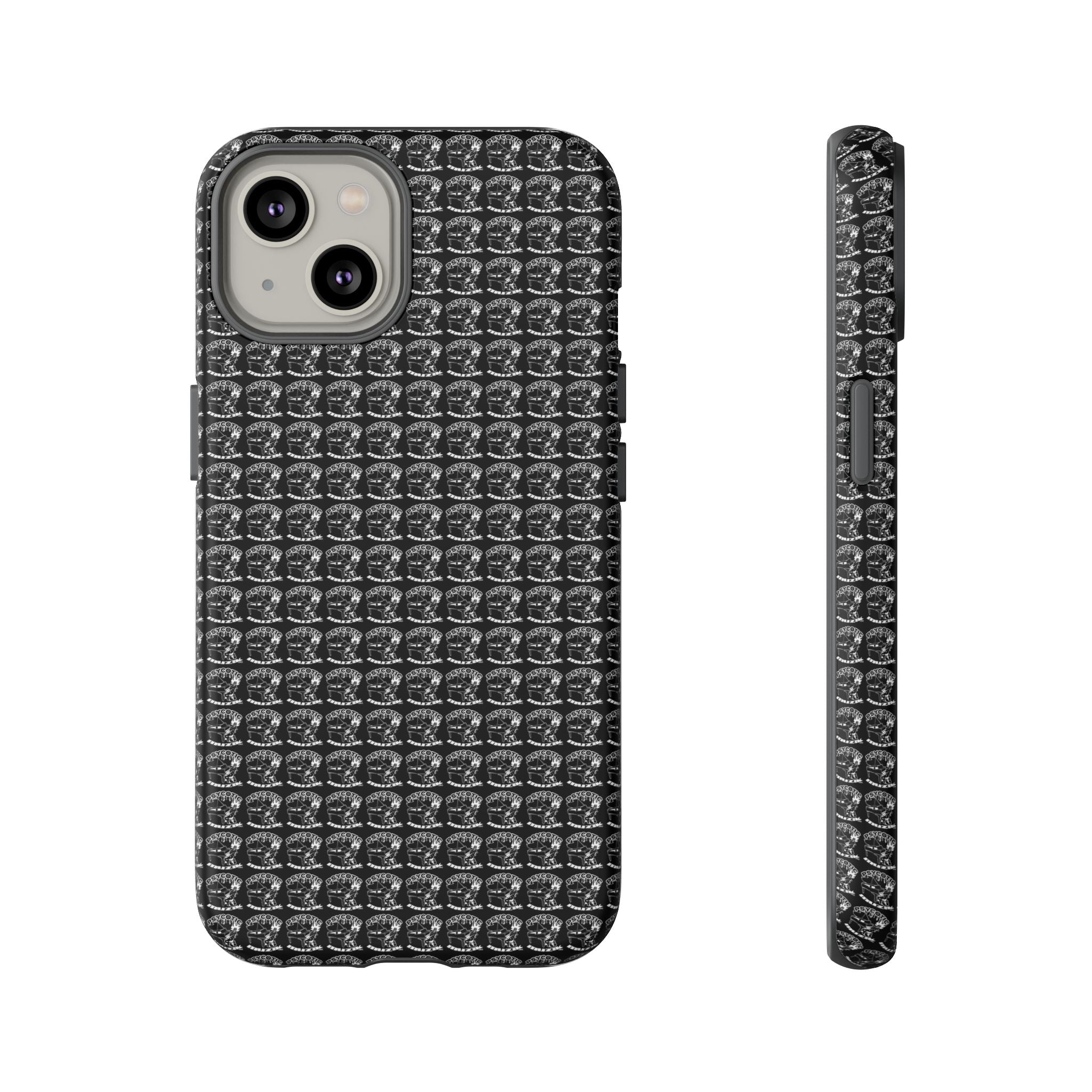 Black Carbon Fiber Texture Tough Phone Case — Rugged Drop Protection