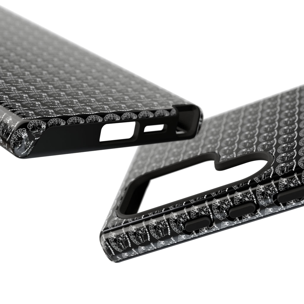 Black Carbon Fiber Texture Tough Phone Case — Rugged Drop Protection