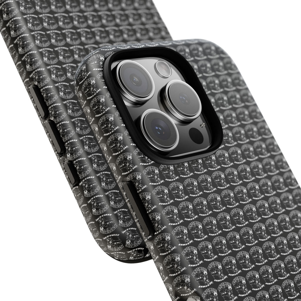 Black Carbon Fiber Texture Tough Phone Case — Rugged Drop Protection