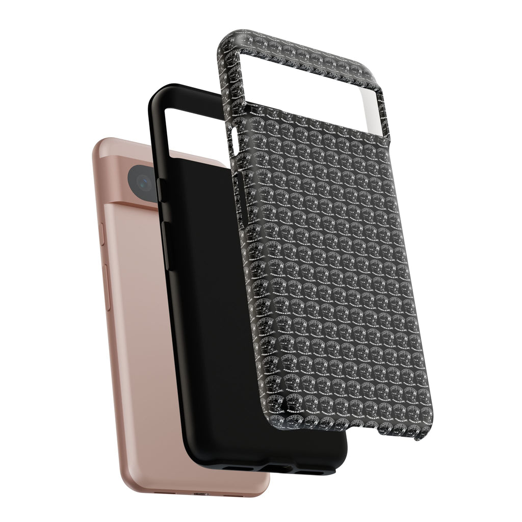 Black Carbon Fiber Texture Tough Phone Case — Rugged Drop Protection