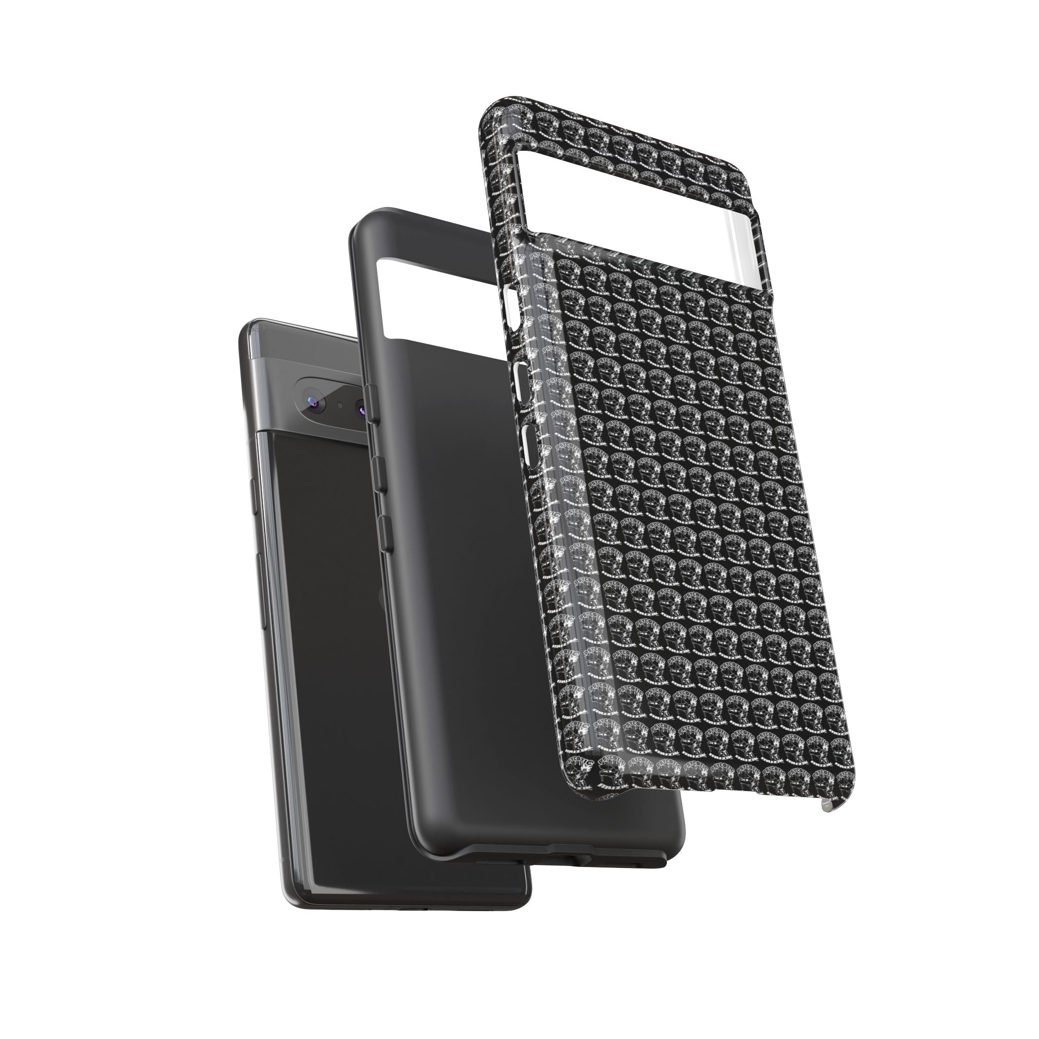 Black Carbon Fiber Texture Tough Phone Case — Rugged Drop Protection