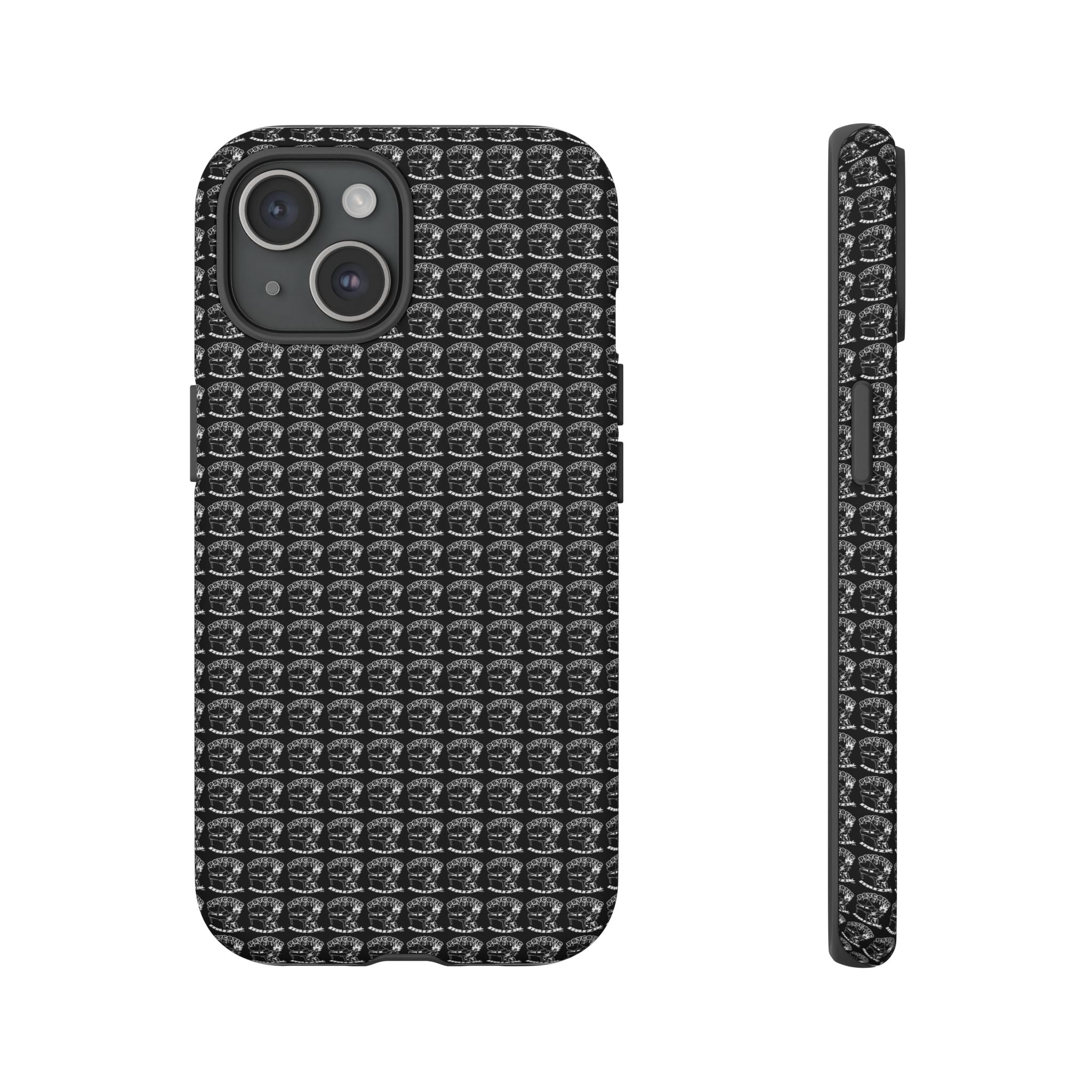Black Carbon Fiber Texture Tough Phone Case — Rugged Drop Protection