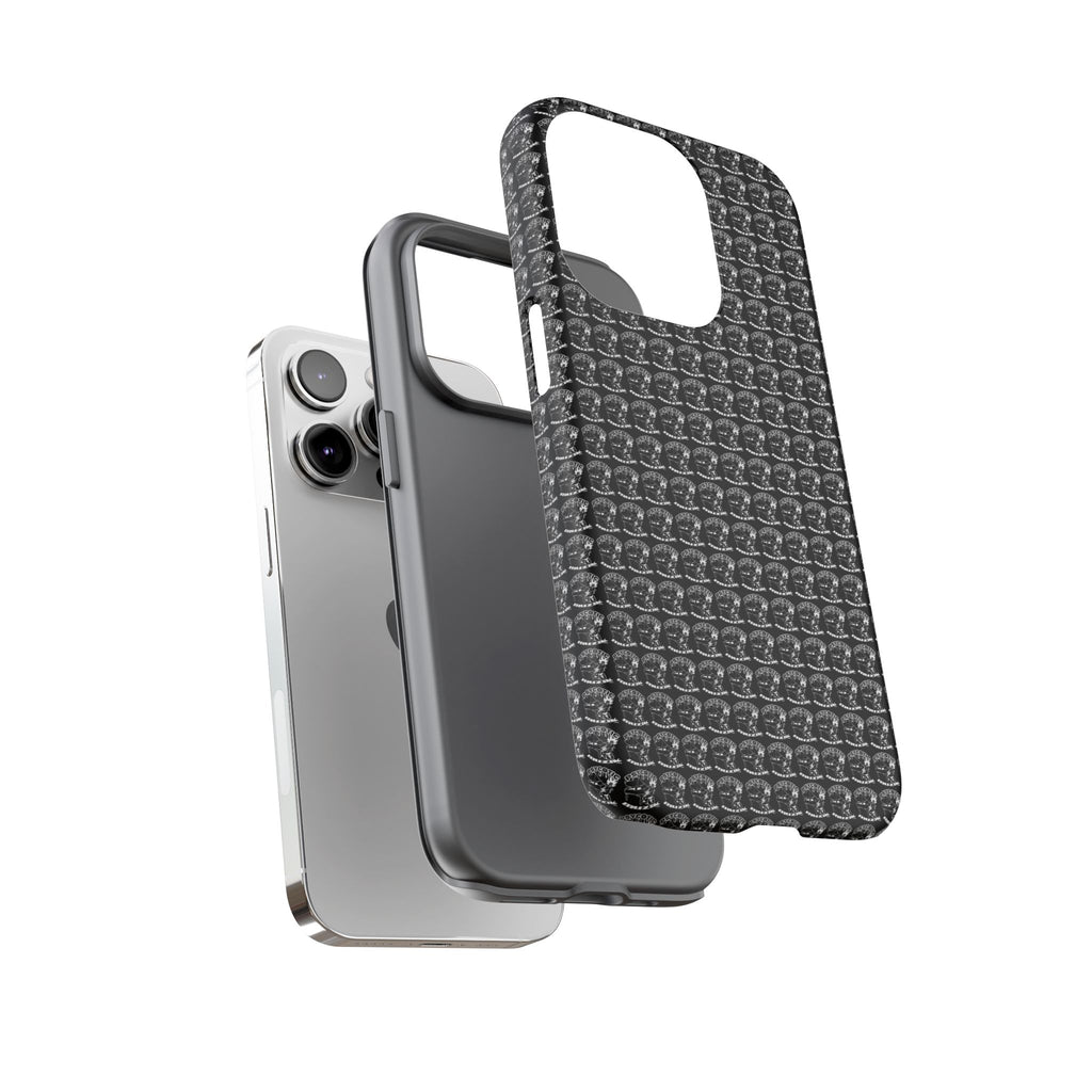 Black Carbon Fiber Texture Tough Phone Case — Rugged Drop Protection