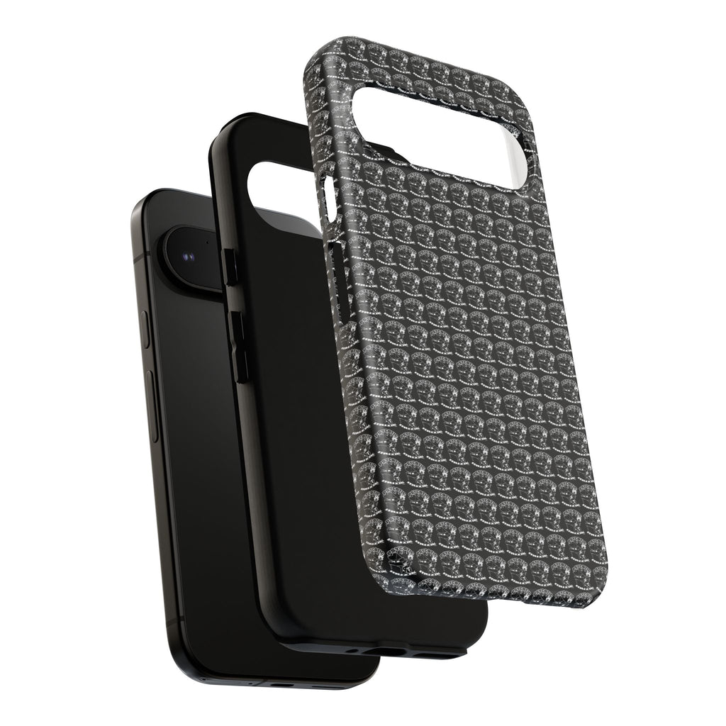 Black Carbon Fiber Texture Tough Phone Case — Rugged Drop Protection