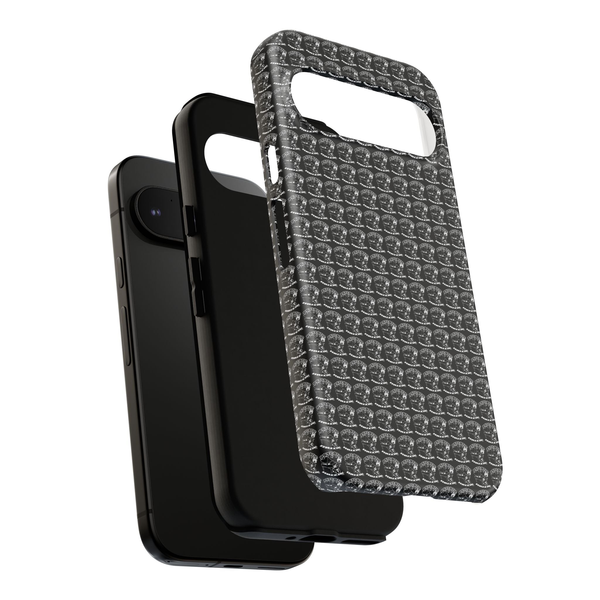 Black Carbon Fiber Texture Tough Phone Case — Rugged Drop Protection