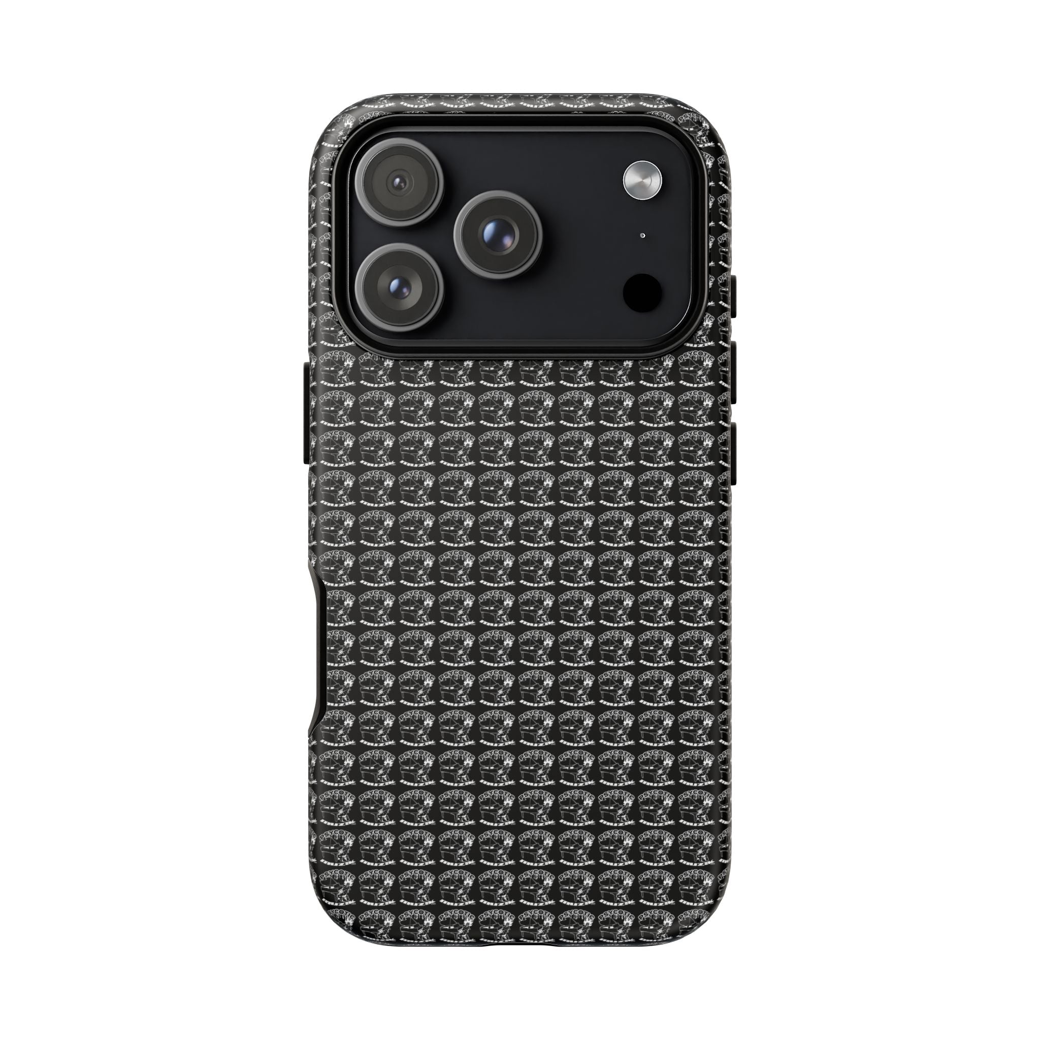 Black Carbon Fiber Texture Tough Phone Case — Rugged Drop Protection