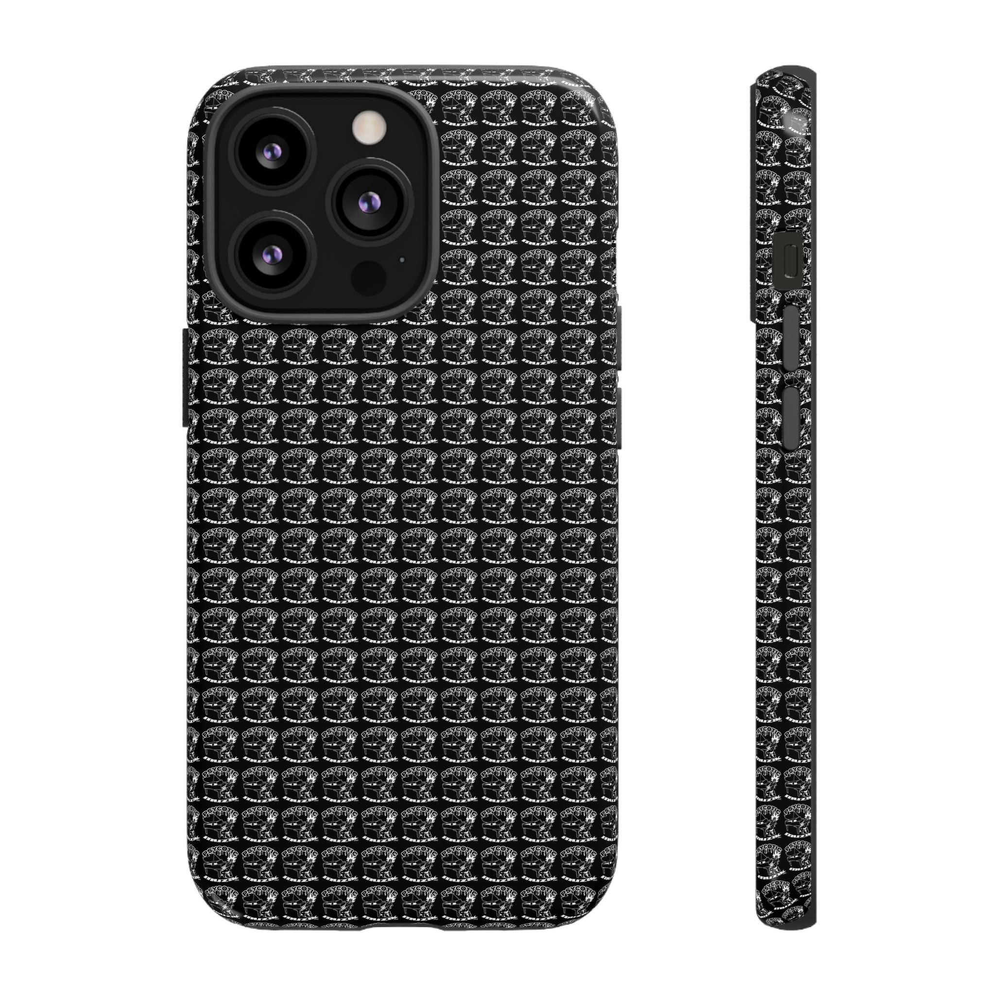 Black Carbon Fiber Texture Tough Phone Case — Rugged Drop Protection