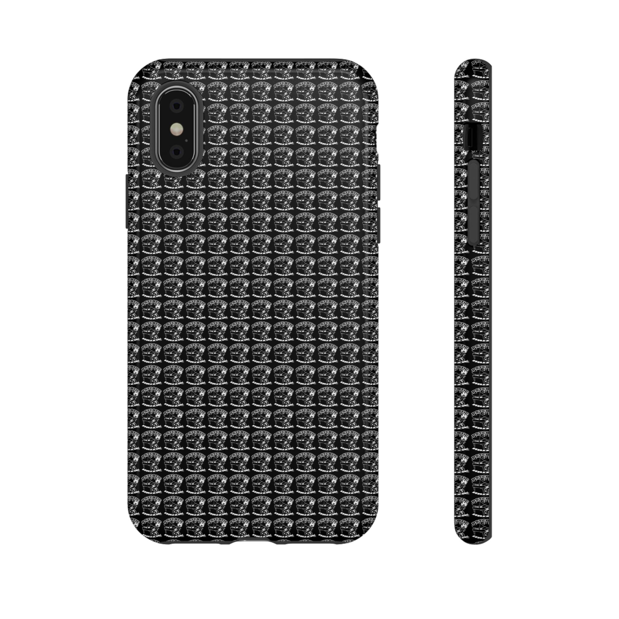 Black Carbon Fiber Texture Tough Phone Case — Rugged Drop Protection