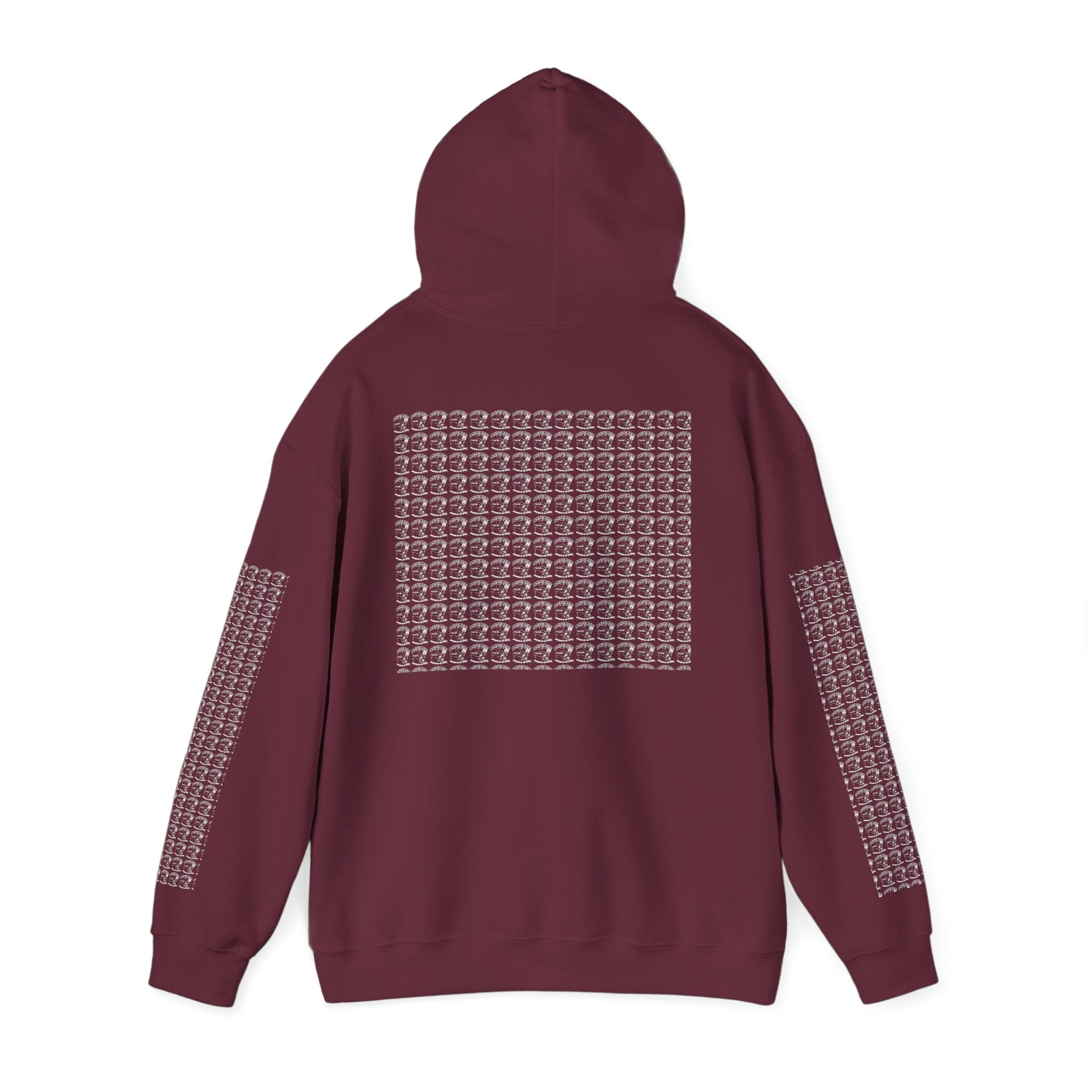 Hoodie — Repeating Skull Grid Graphic Pullover