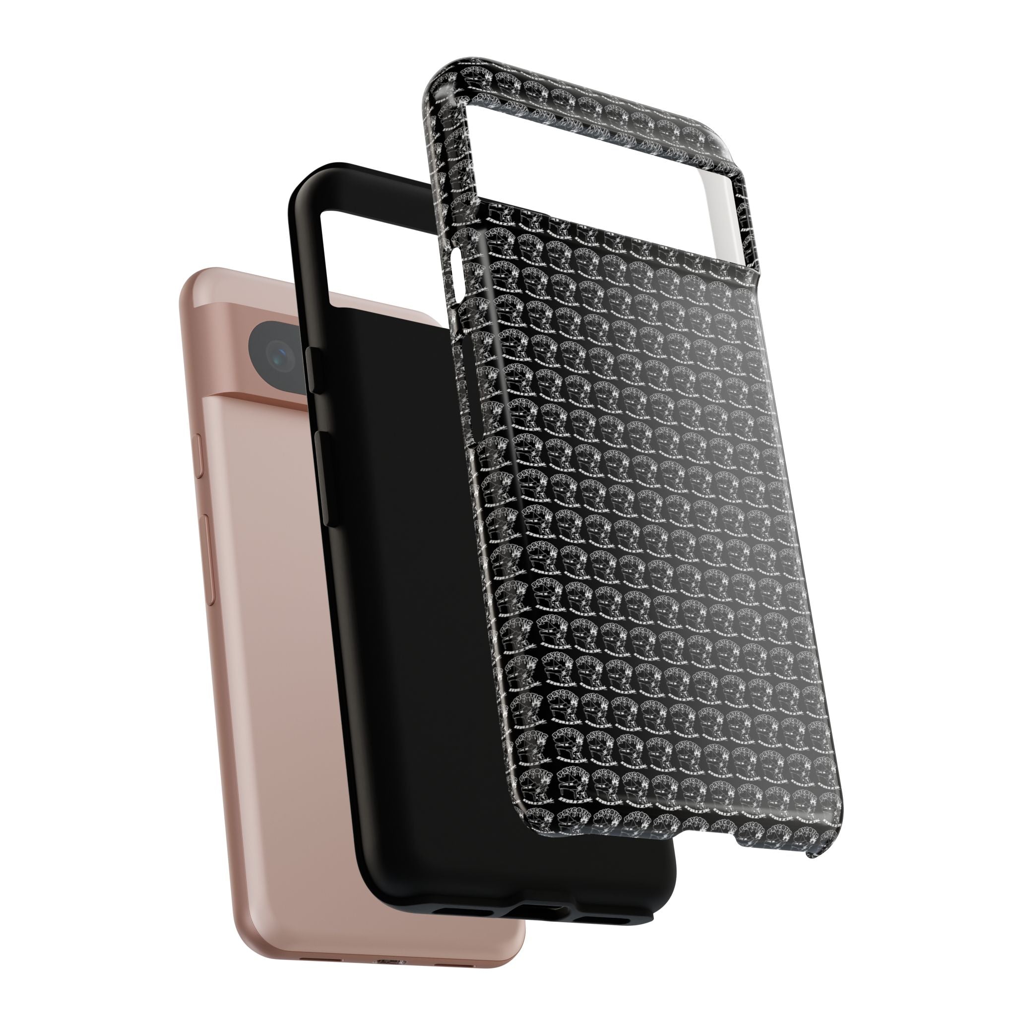 Black Carbon Fiber Texture Tough Phone Case — Rugged Drop Protection