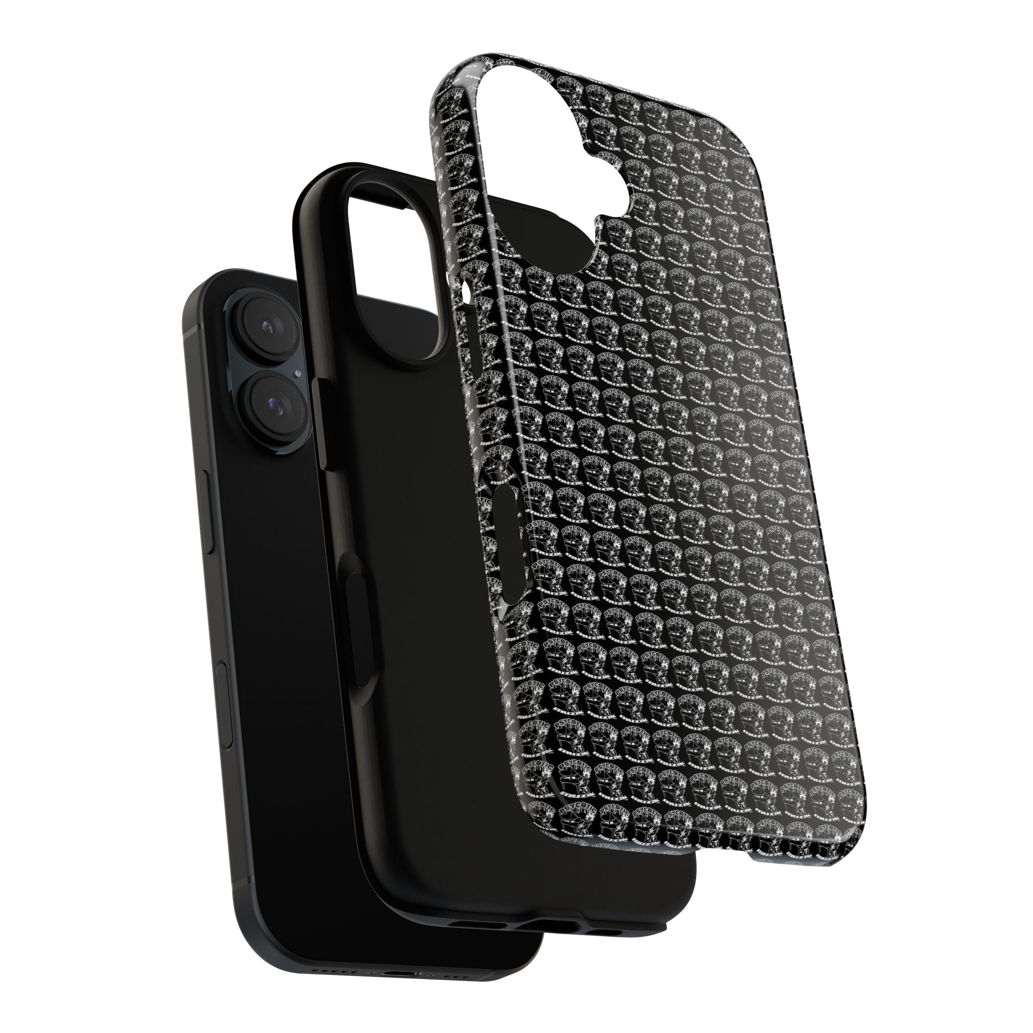 Black Carbon Fiber Texture Tough Phone Case — Rugged Drop Protection