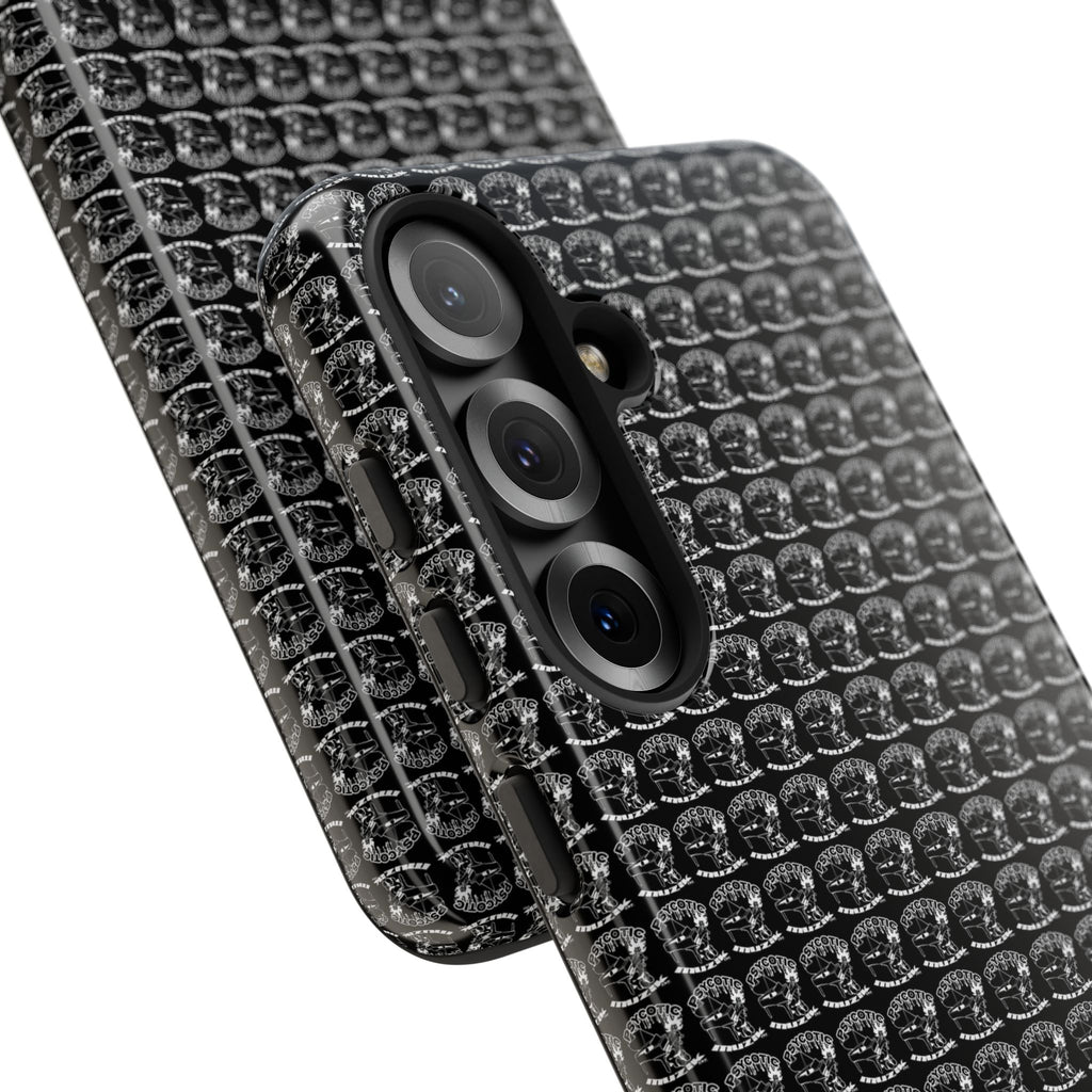 Black Carbon Fiber Texture Tough Phone Case — Rugged Drop Protection