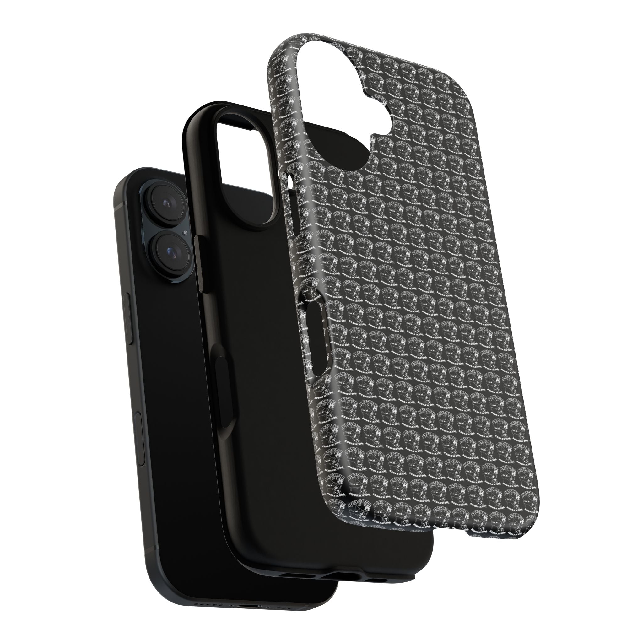 Black Carbon Fiber Texture Tough Phone Case — Rugged Drop Protection