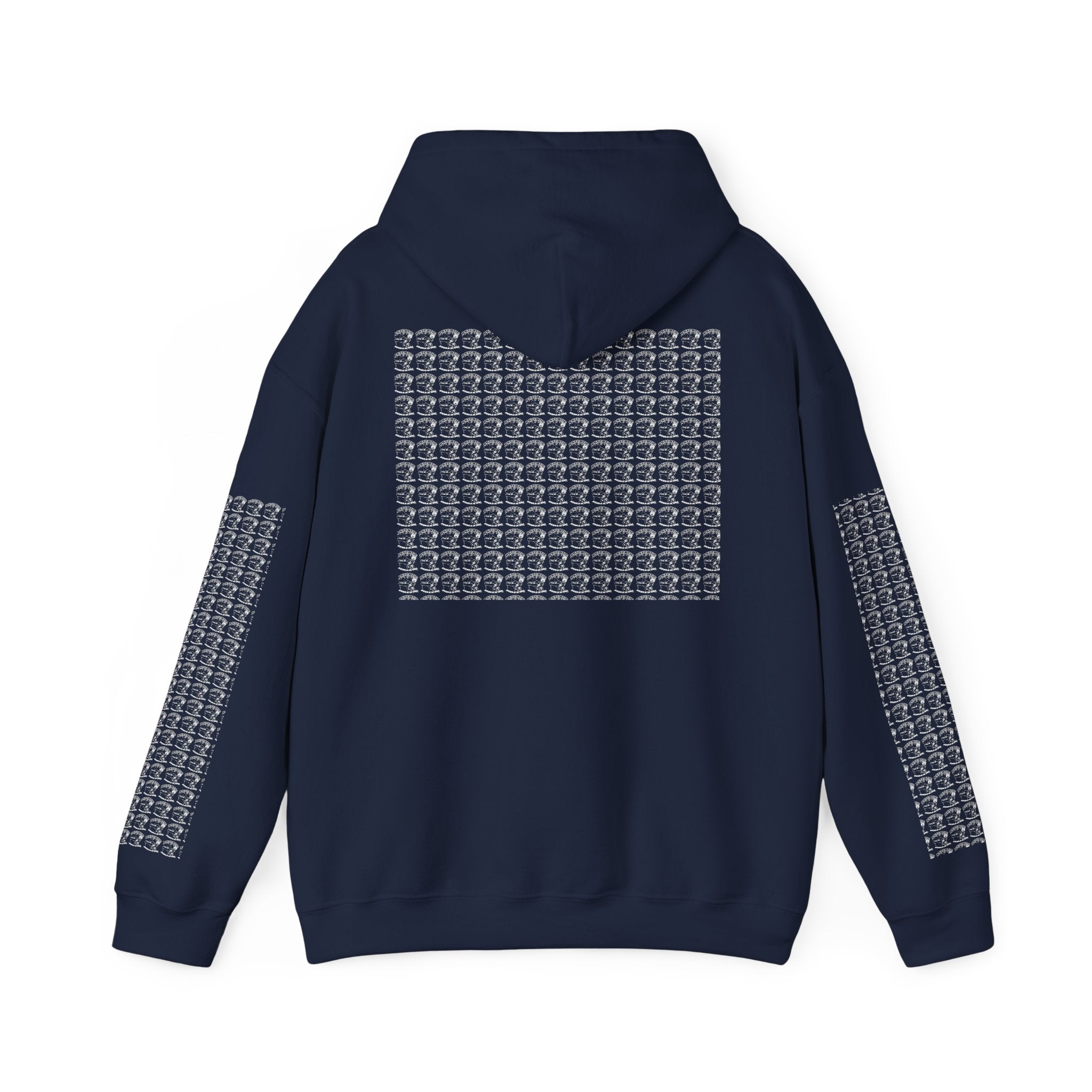 Hoodie — Repeating Skull Grid Graphic Pullover