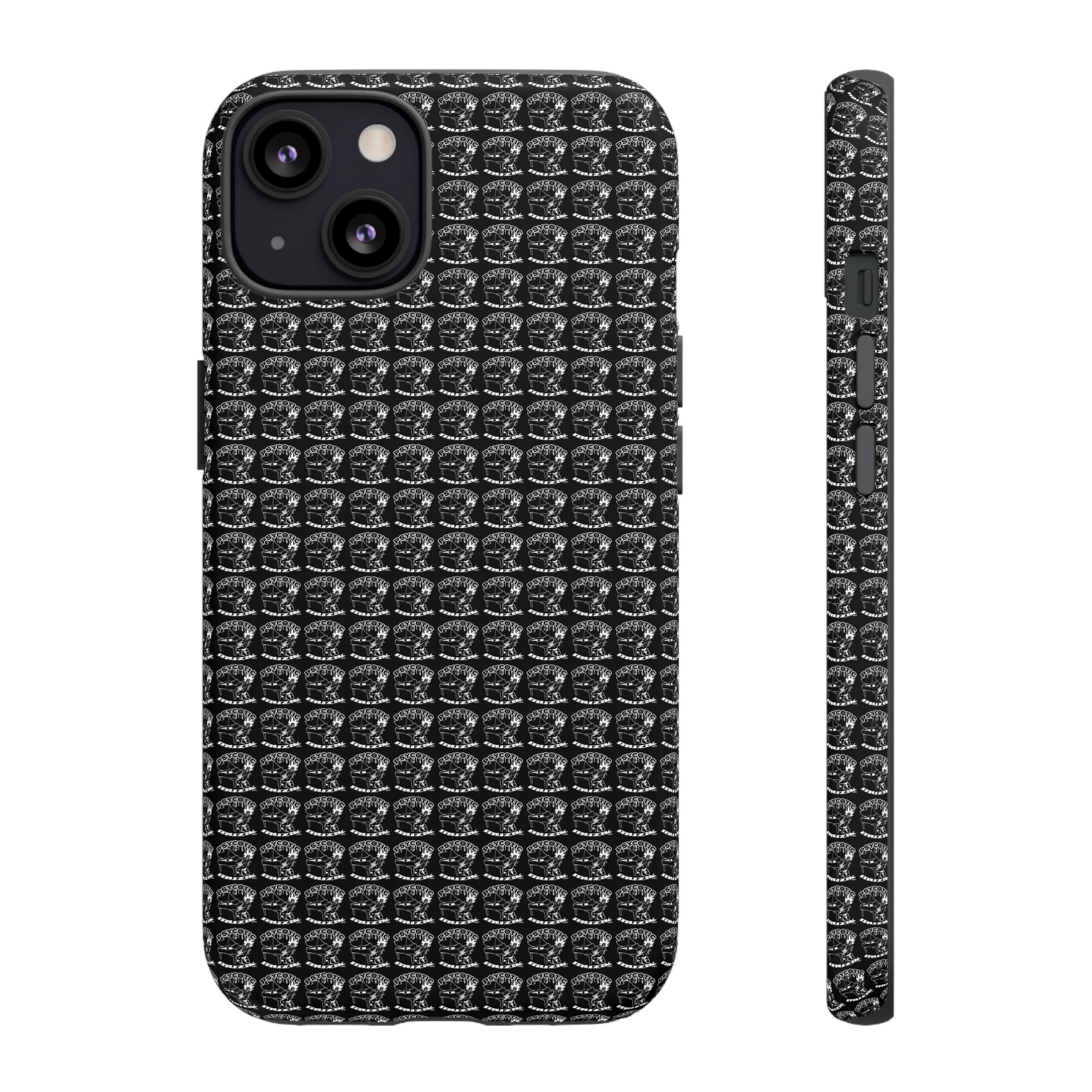 Black Carbon Fiber Texture Tough Phone Case — Rugged Drop Protection