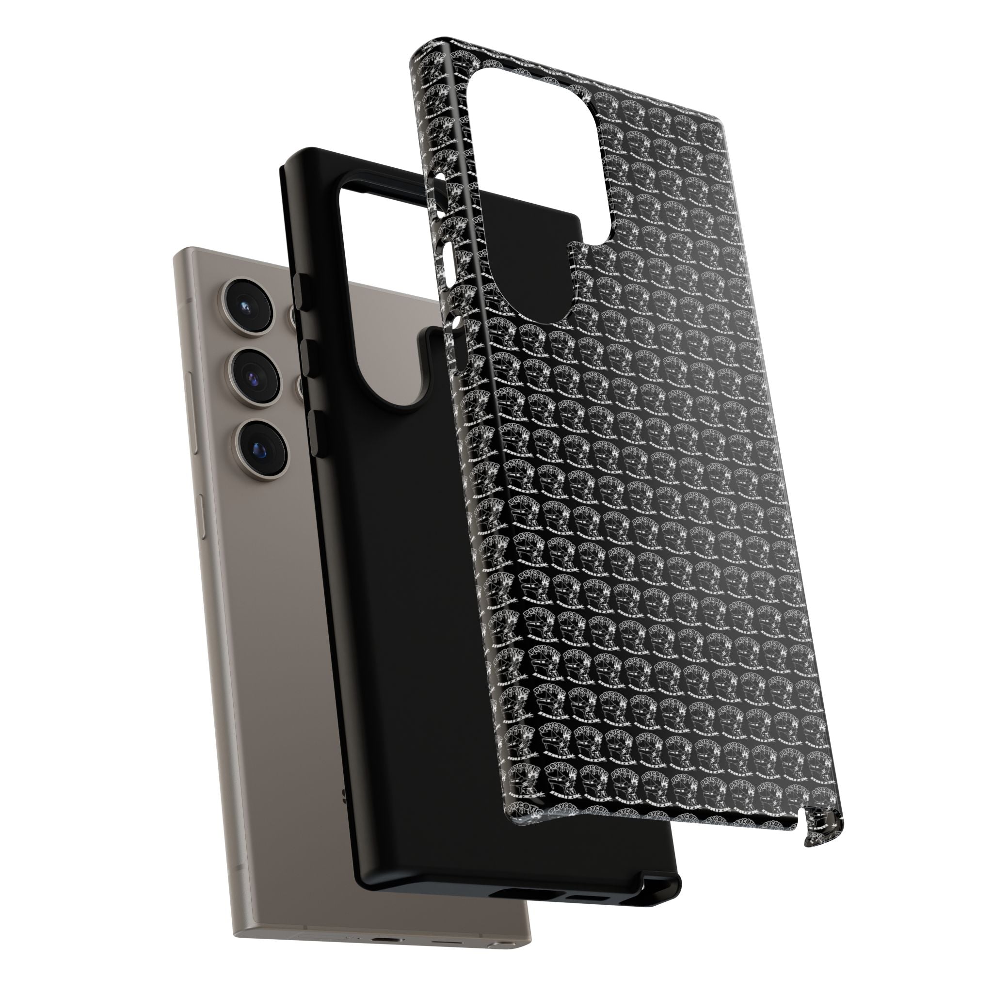Black Carbon Fiber Texture Tough Phone Case — Rugged Drop Protection