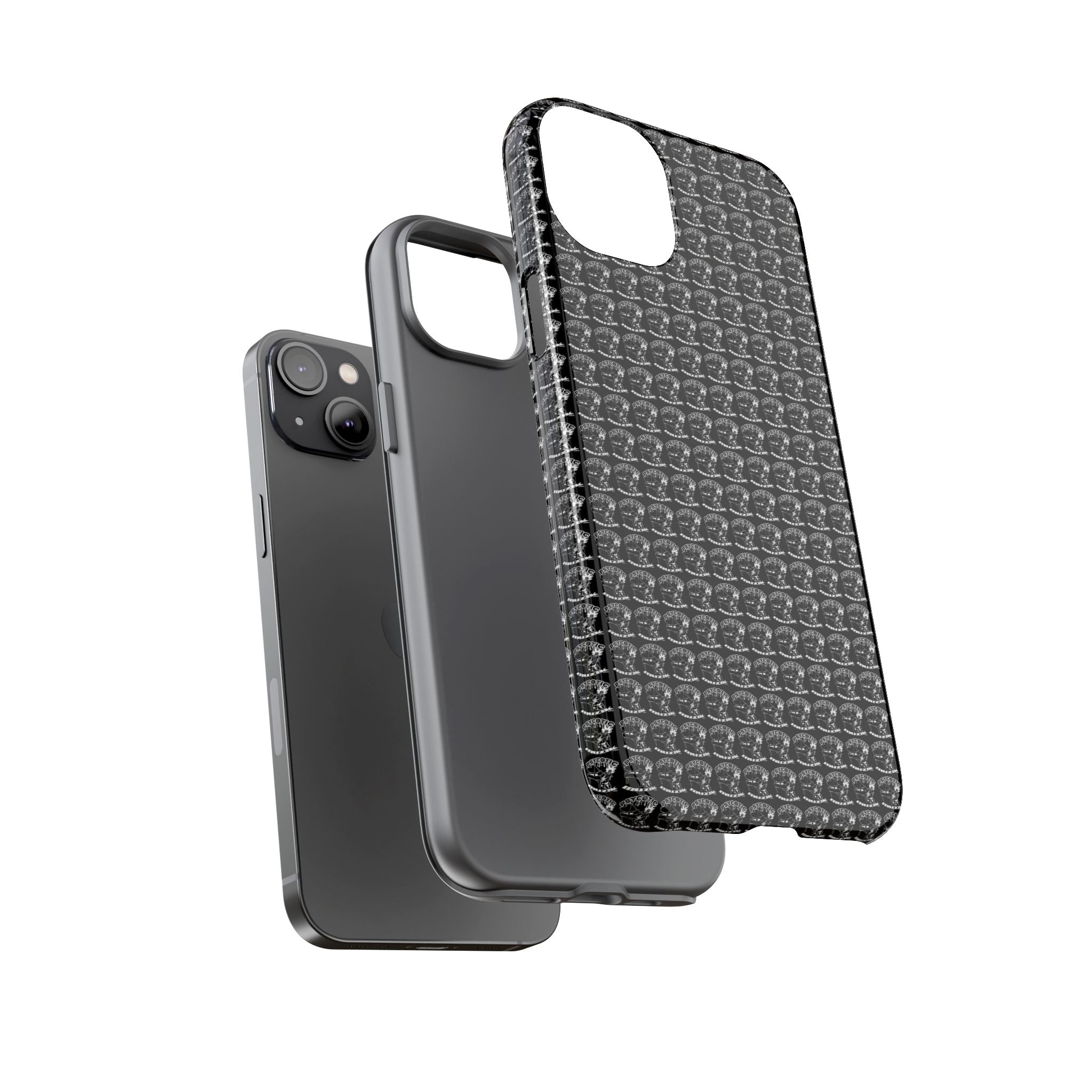 Black Carbon Fiber Texture Tough Phone Case — Rugged Drop Protection